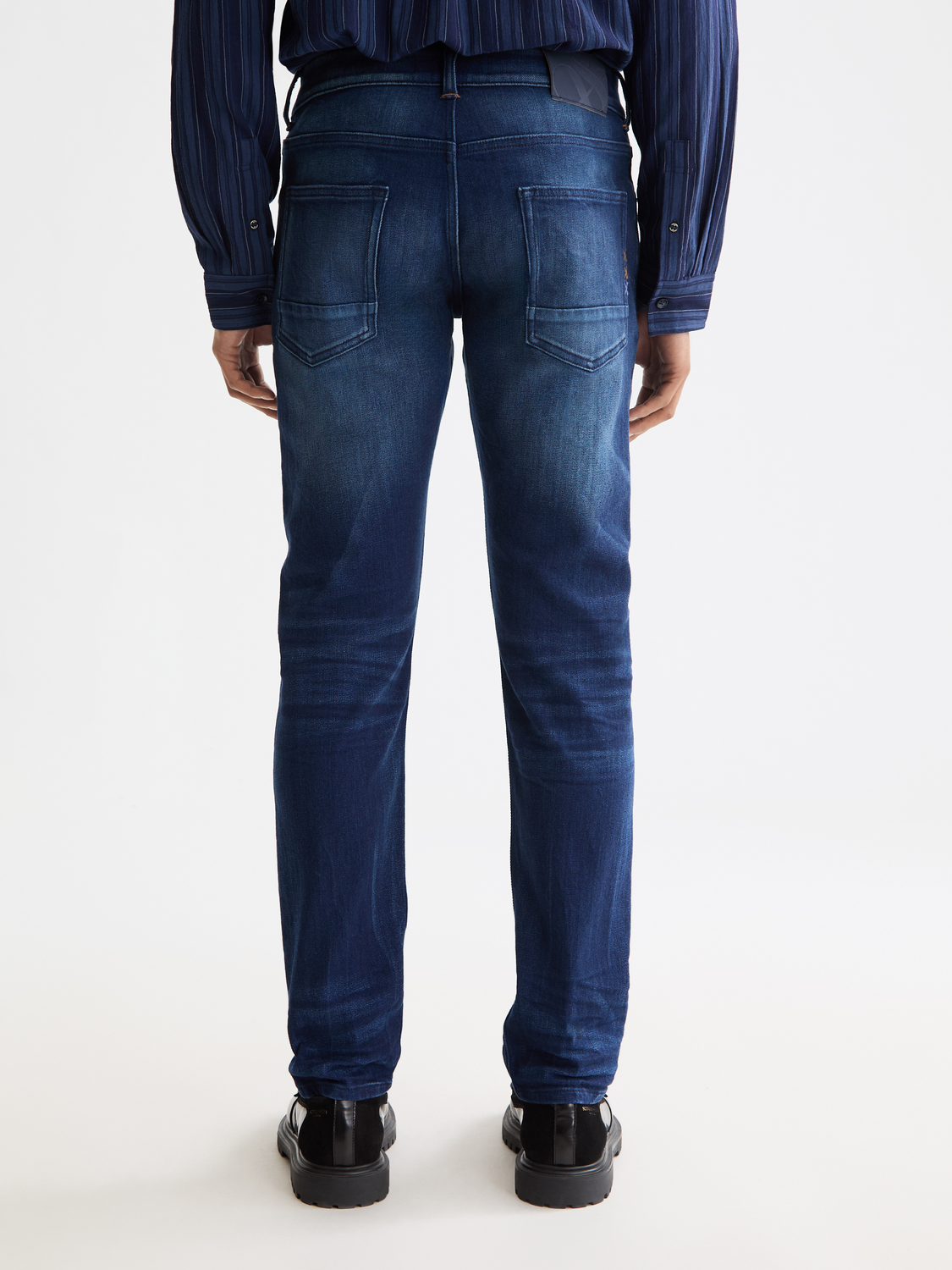 Scotch & Soda Ralston slim-fit denim jeans with back pockets, dark wash, and classic five-pocket design.
