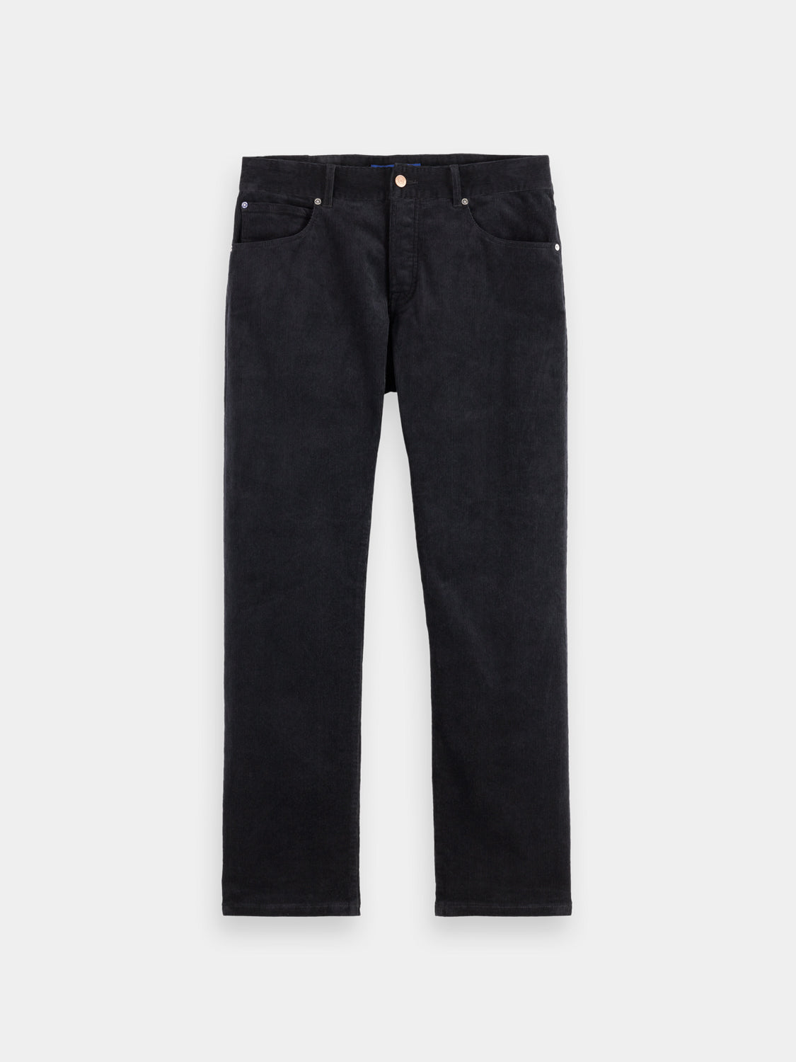Scotch & Soda Zee straight-fit pants in neutral fabric, front view showing classic design and tailored fit.