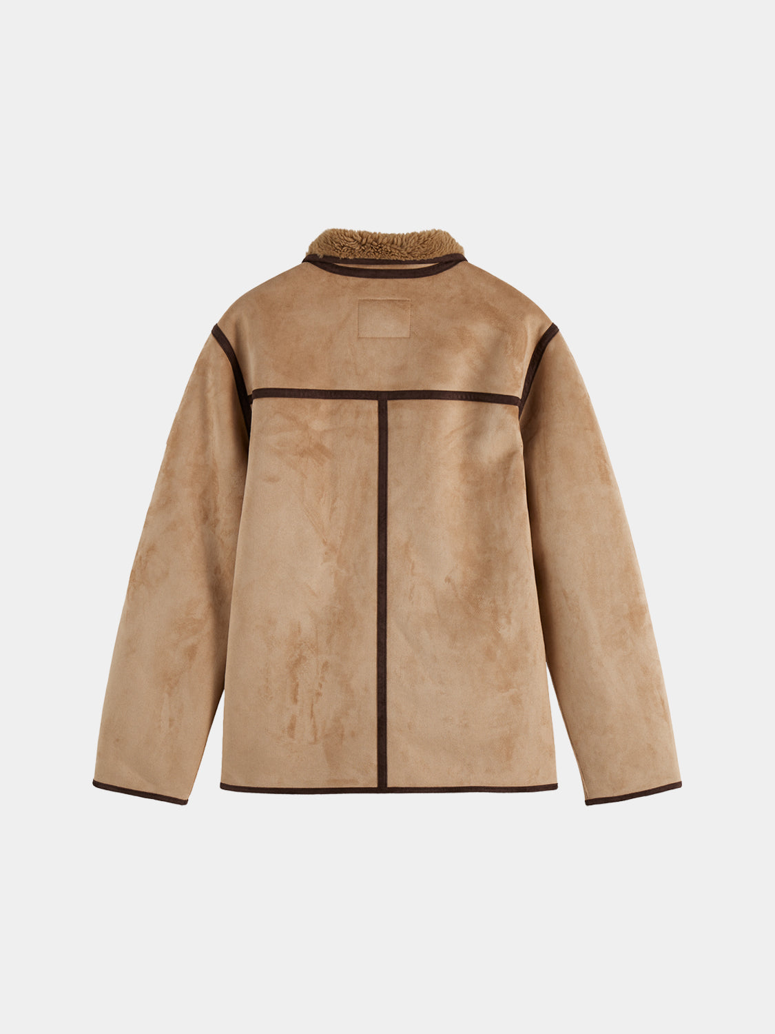 SCOTCH & SODA faux shearling jacket, cozy black outerwear with plush shearling lining, stylish and warm for winter.