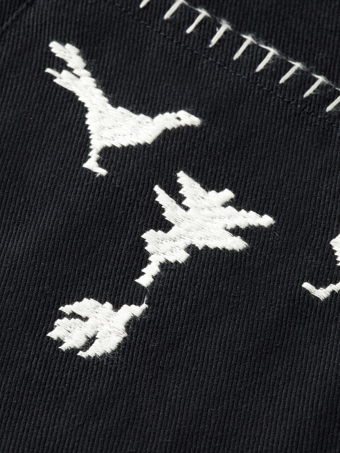 Embroidered worker jacket by Scotch & Soda, casual jacket with detailed embroidery, front view showing collar and button closure.