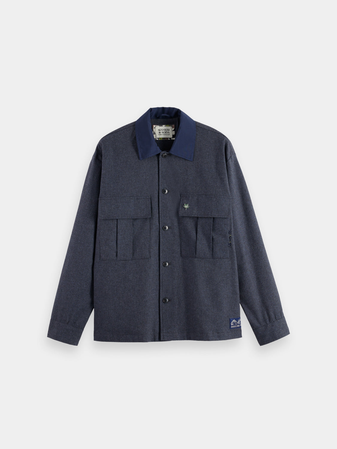 Scotch & Soda Melange utility overshirt in jackets, featuring a versatile design and textured fabric detail.