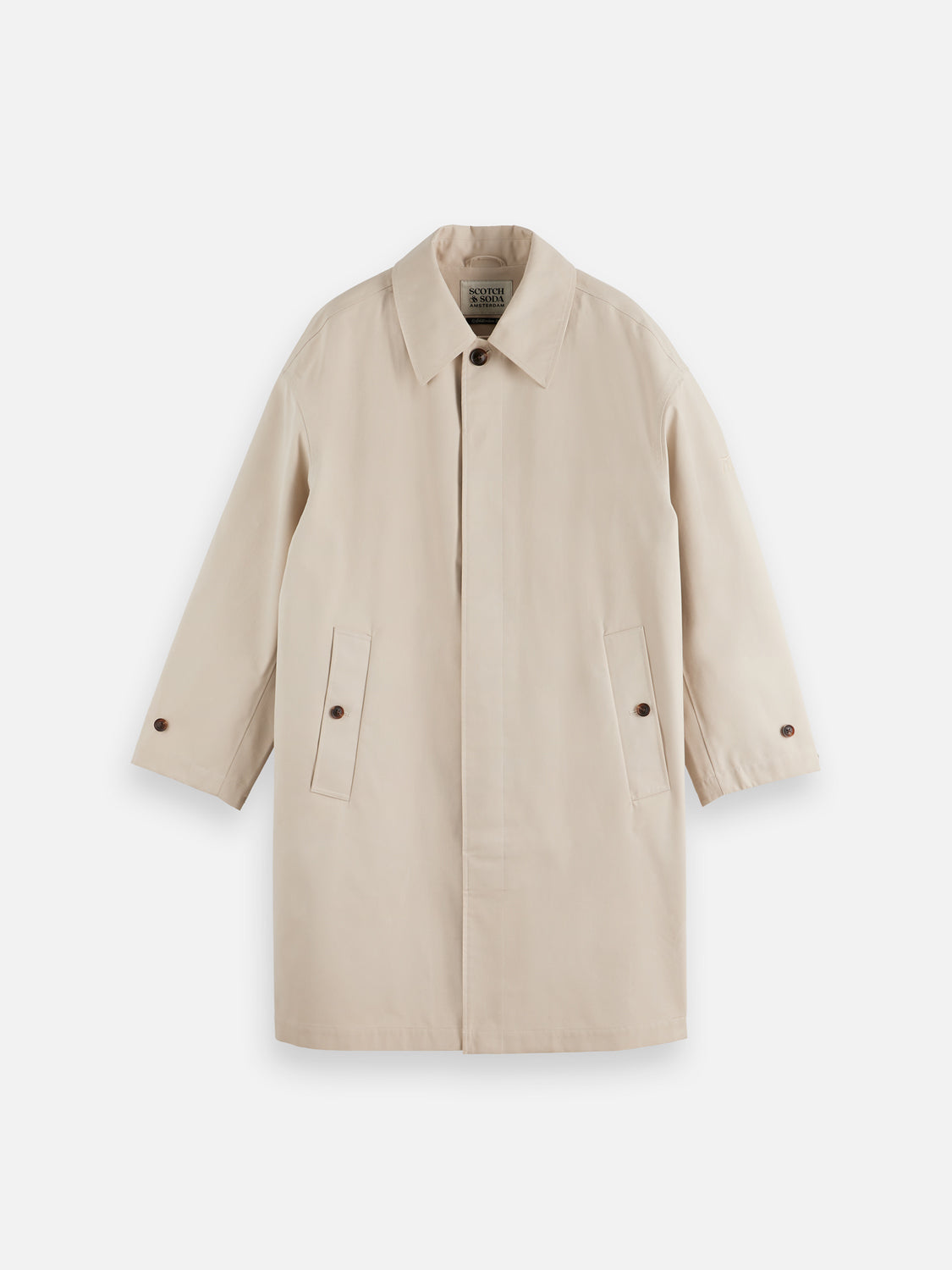 SCOTCH & SODA car coat with detachable vest, stylish men's jacket featuring a classic design and versatile layering option.