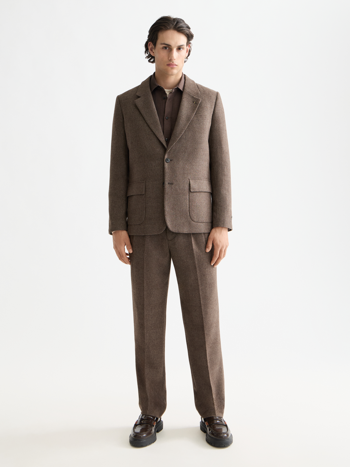 Yarn-dyed blazer by Scotch & Soda, tailored fit with classic lapel, featuring textured fabric in a stylish men's blazer.