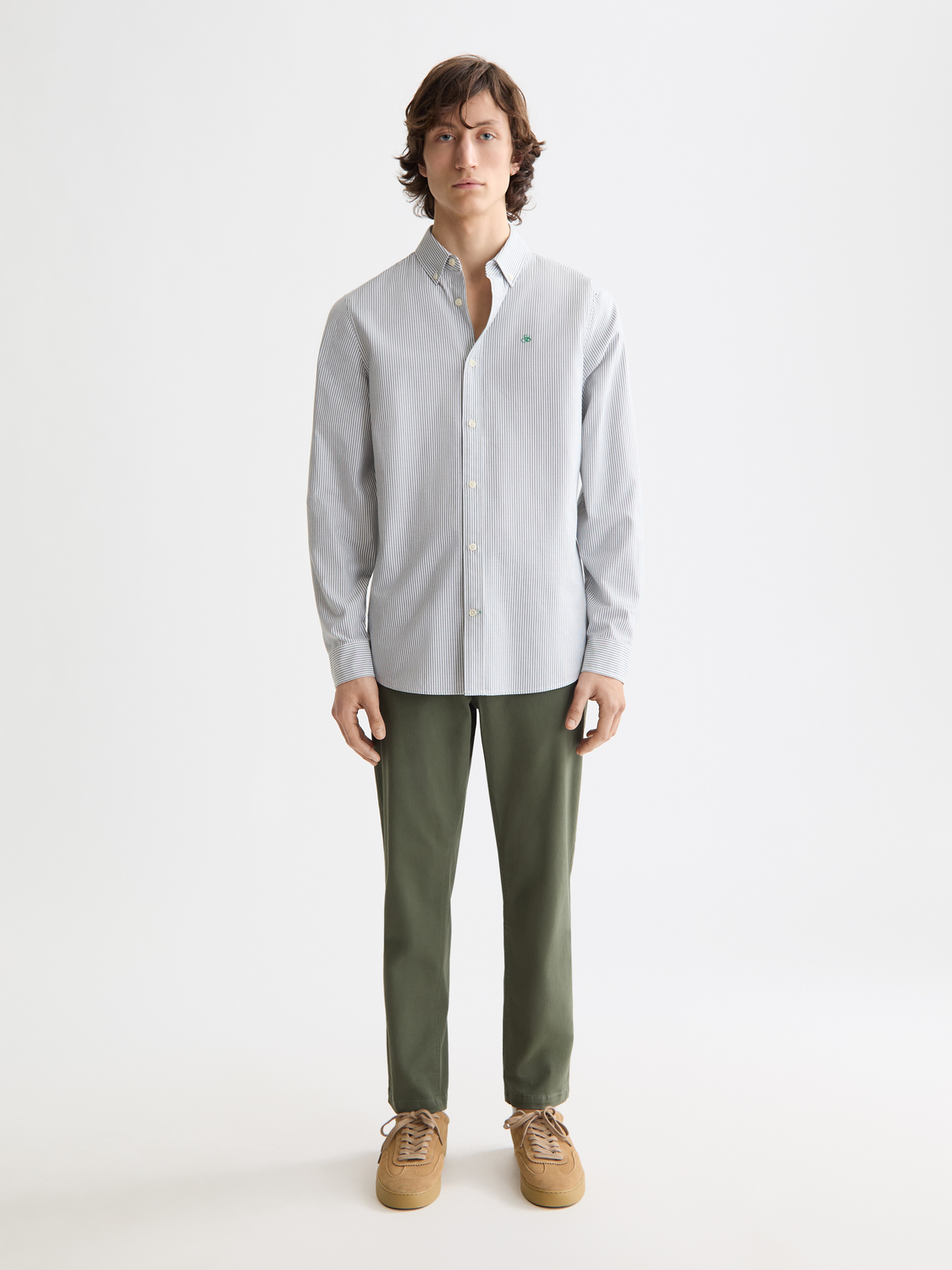 SCOTCH & SODA Drift tapered chinos pants in neutral fabric, shown in front view with a slim fit and classic design.
