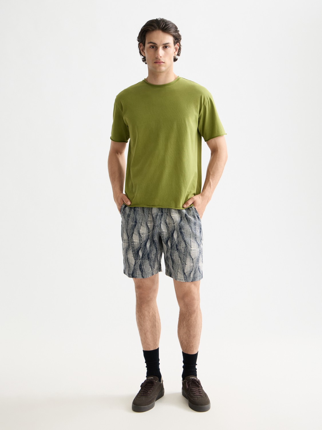 Scotch & Soda Fave printed shorts featuring colorful floral patterns, casual fit, and lightweight fabric for summer wear.
