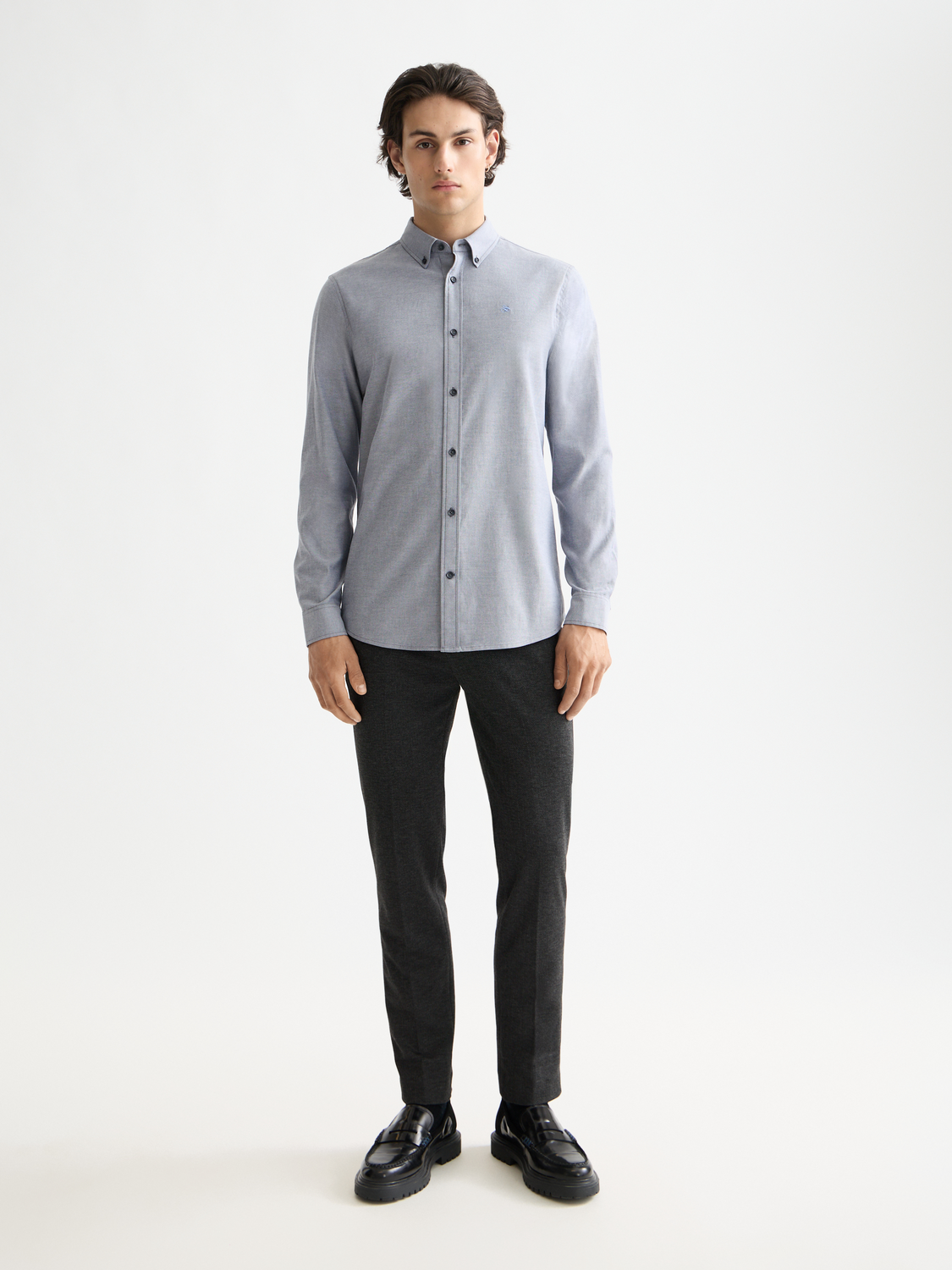 Long-sleeve Oxford shirt by Scotch & Soda, featuring classic collar and button front in a stylish, casual design.