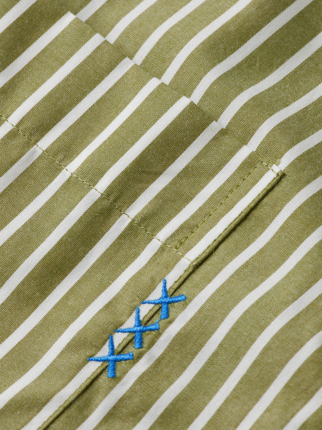 Long sleeve striped poplin shirt by Scotch & Soda, showing its classic pattern and tailored fit in the image.