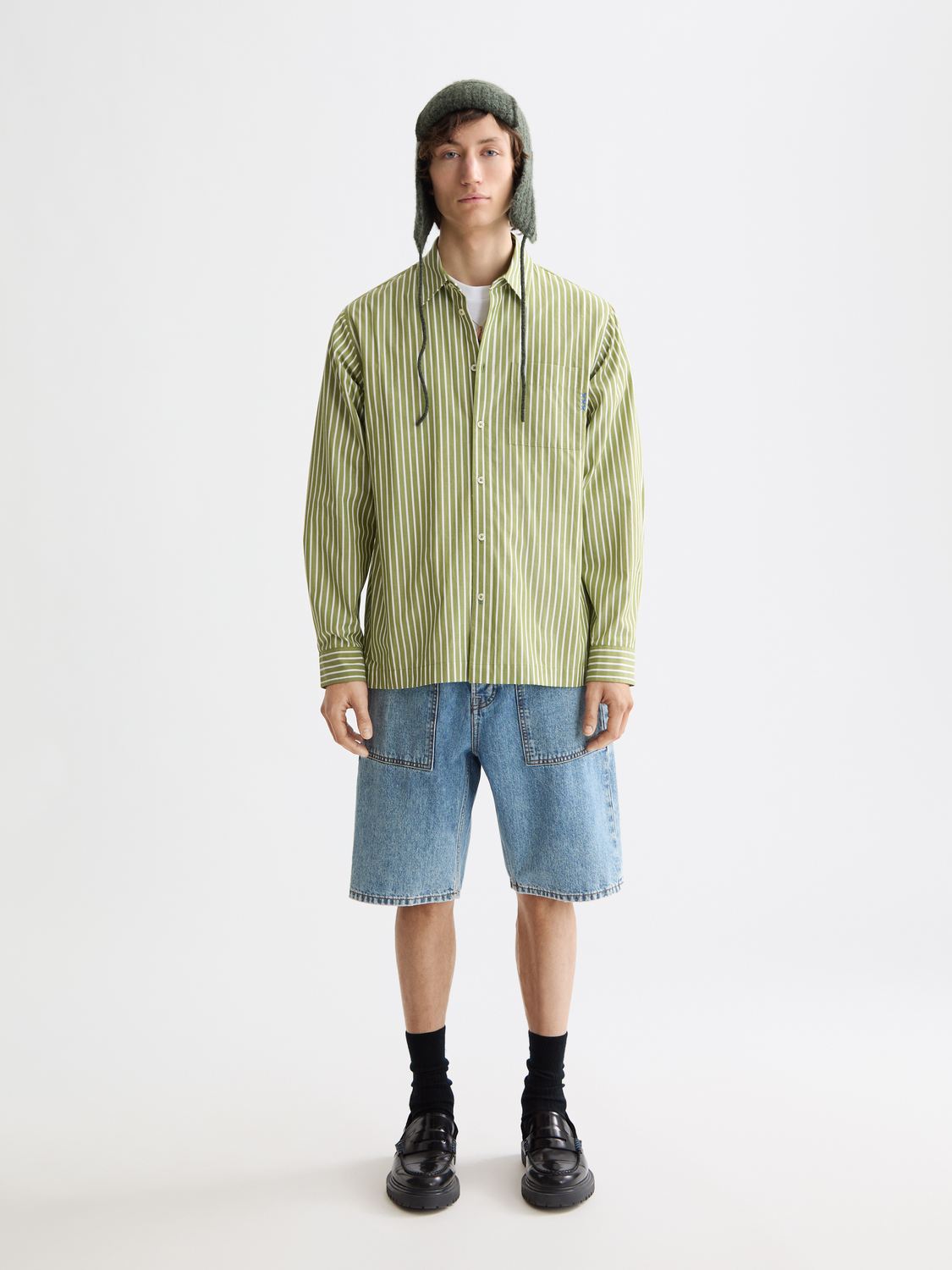 Long sleeve striped poplin shirt by Scotch & Soda, featuring a classic pattern and button-up front.