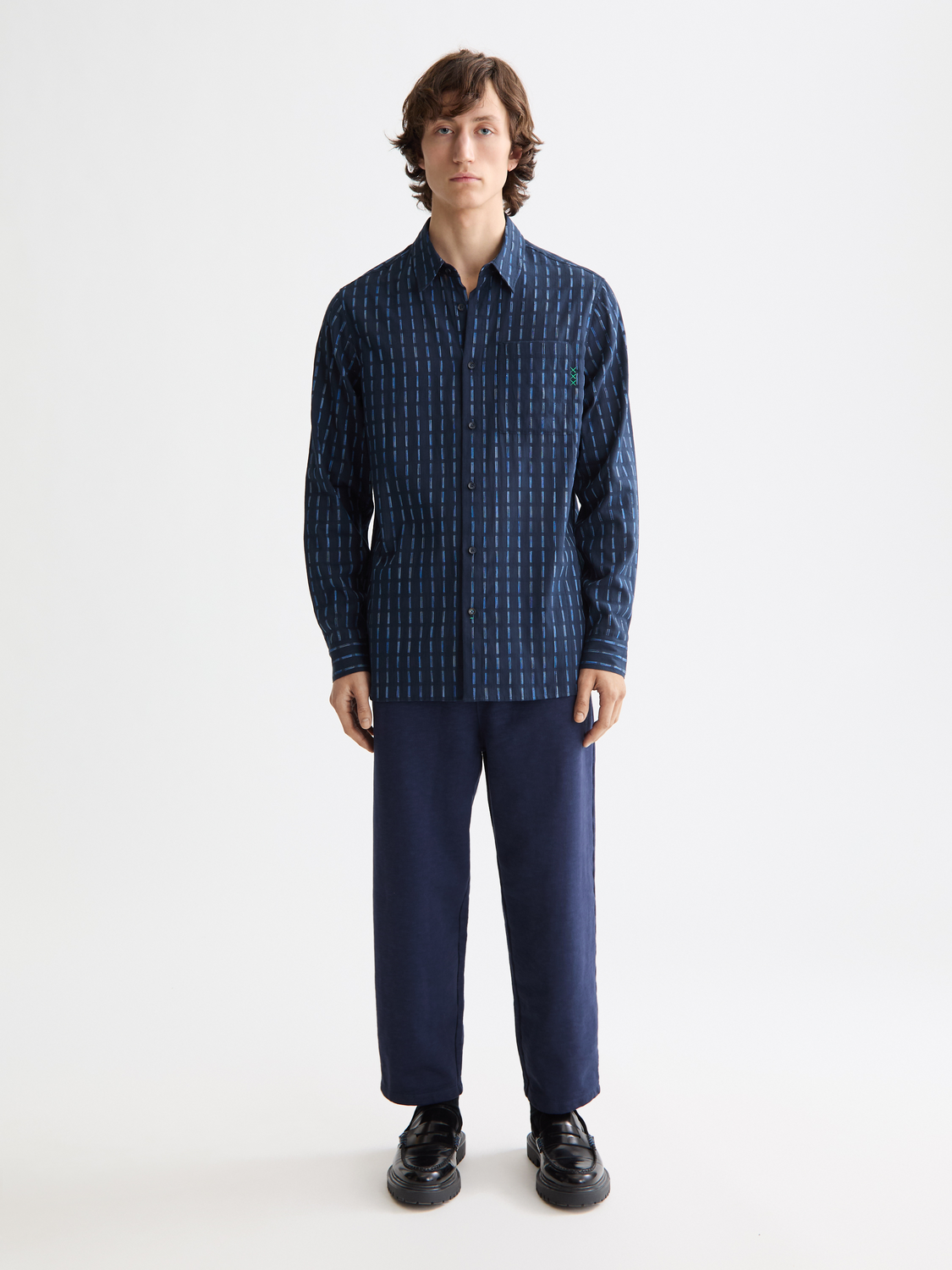 Long-sleeve striped cotton-voile shirt by Scotch & Soda, showing a lightweight, casual button-up with vertical blue and white stripes.
