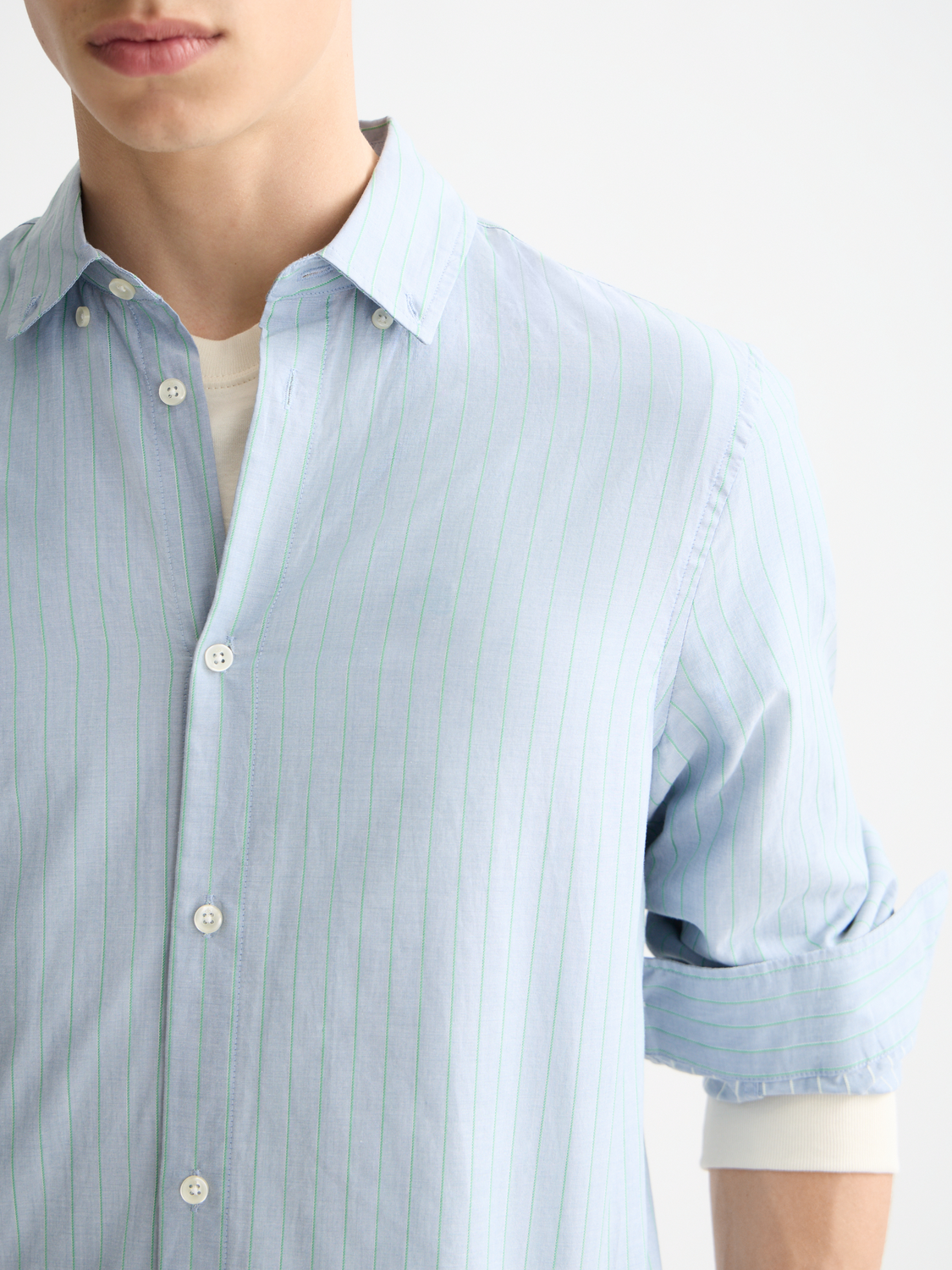 Long sleeve yarn-dyed striped shirt by Scotch & Soda, featuring vibrant horizontal stripes and a casual fit.