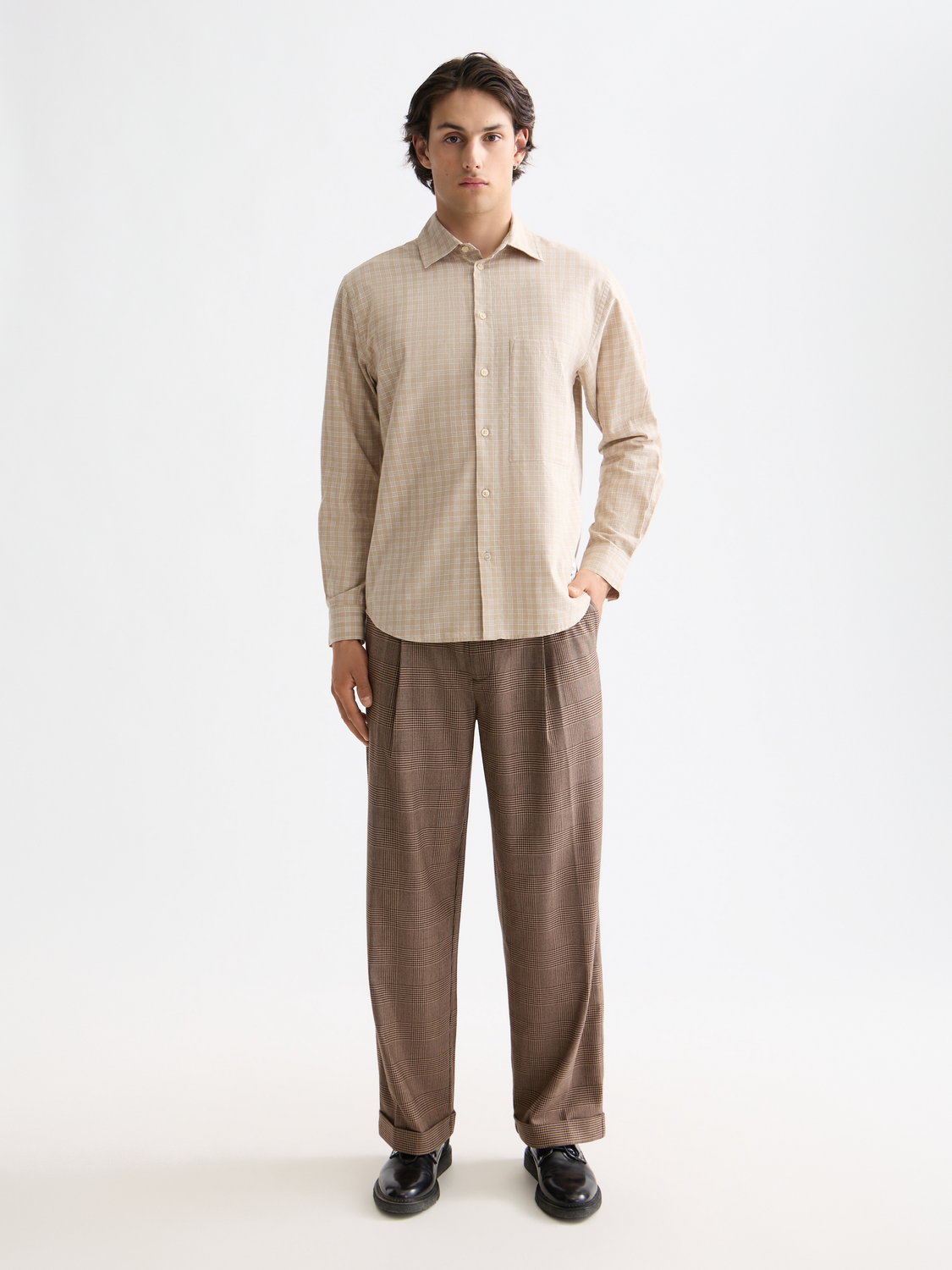 Long sleeve lightweight flannel shirt by Scotch & Soda featuring a classic plaid design and soft fabric for casual wear.