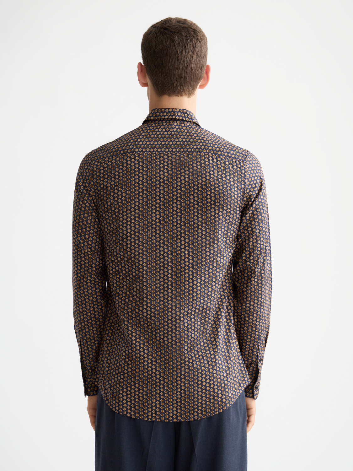 Long sleeve printed shirt by Scotch & Soda featuring a bold, colorful pattern on soft fabric.