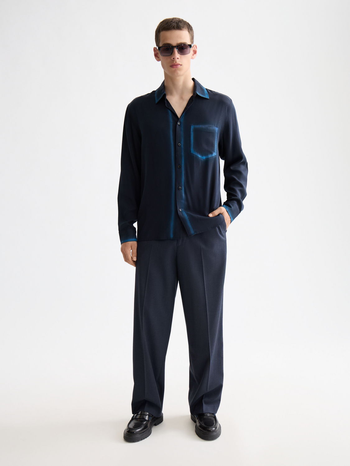 Relaxed-fit Scotch & Soda long sleeve shirt with a casual design, shown in a front view.