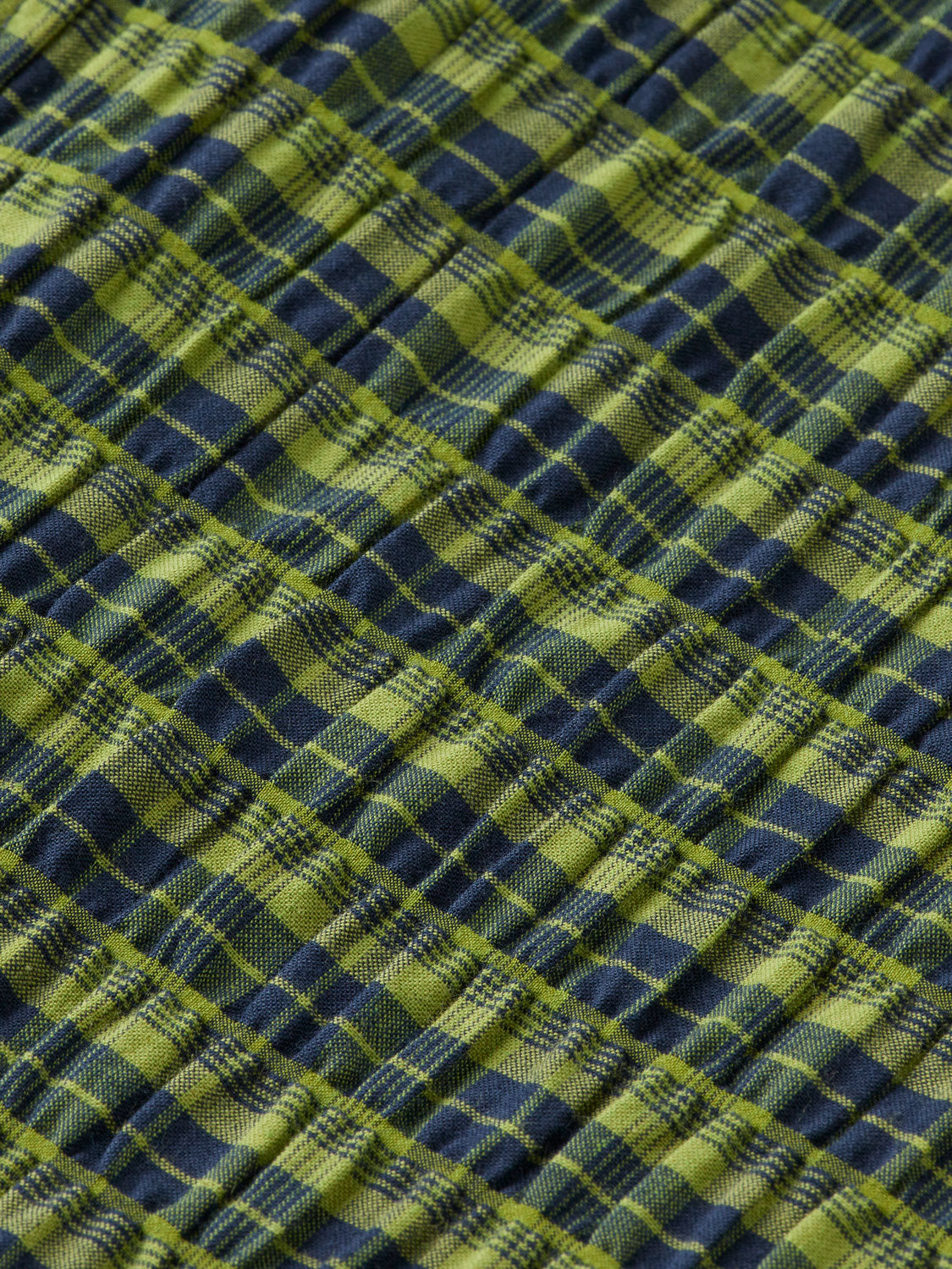Long sleeve Scotch & Soda crinkle checked shirt with button-up front and collar, showcasing a stylish casual design.