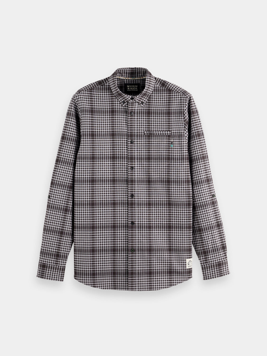 Long sleeve shadow check double face shirt by Scotch & Soda, featuring a stylish reversible design and classic check pattern.