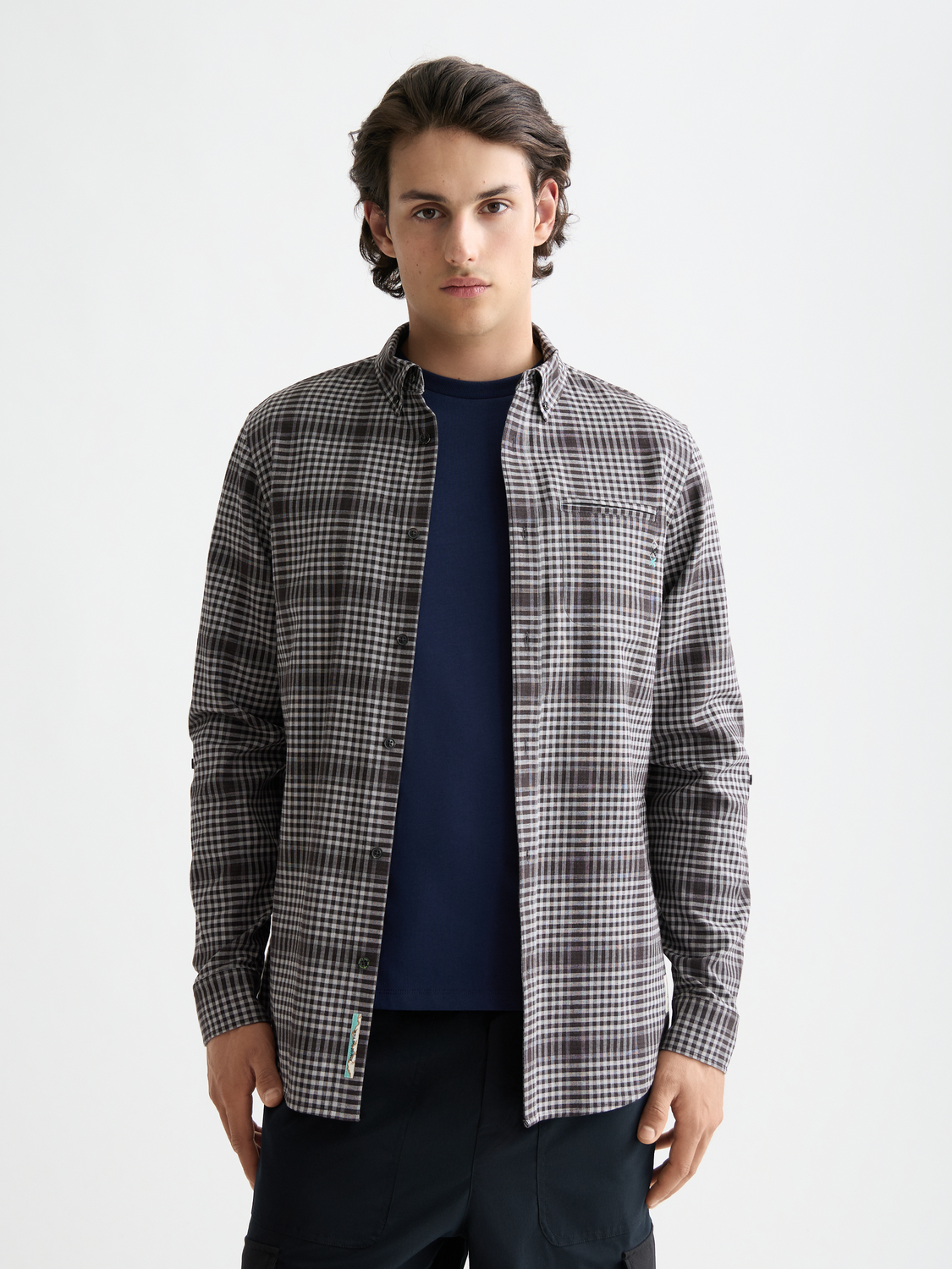 Long sleeve Shadow Check Double Face Shirt by Scotch & Soda, featuring a stylish check pattern in a double face design.