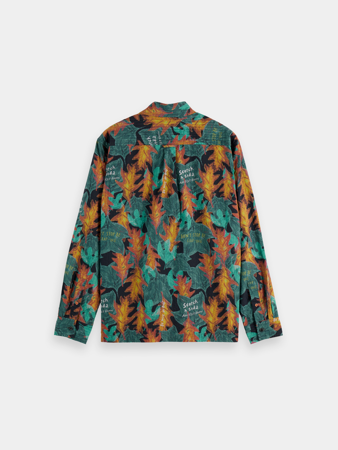 Long-sleeve printed shirt by Scotch & Soda featuring a stylish design and classic fit, displayed on a hanger.