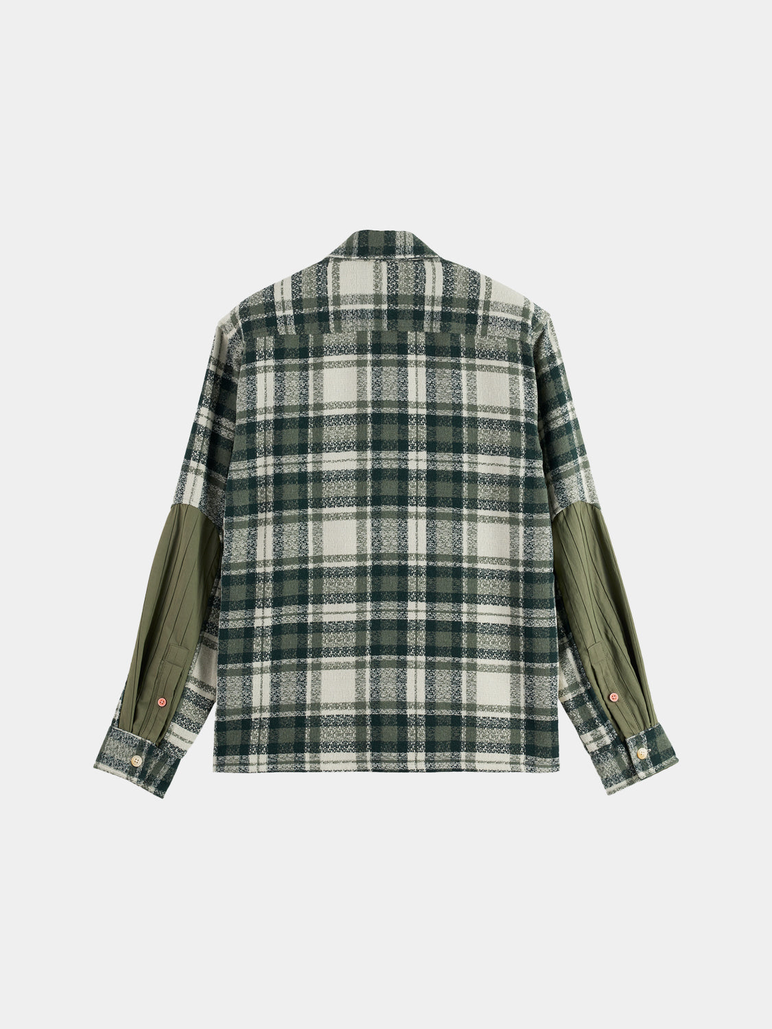 Long sleeve patchwork shirt by Scotch & Soda featuring colorful fabric patches and a casual fit.