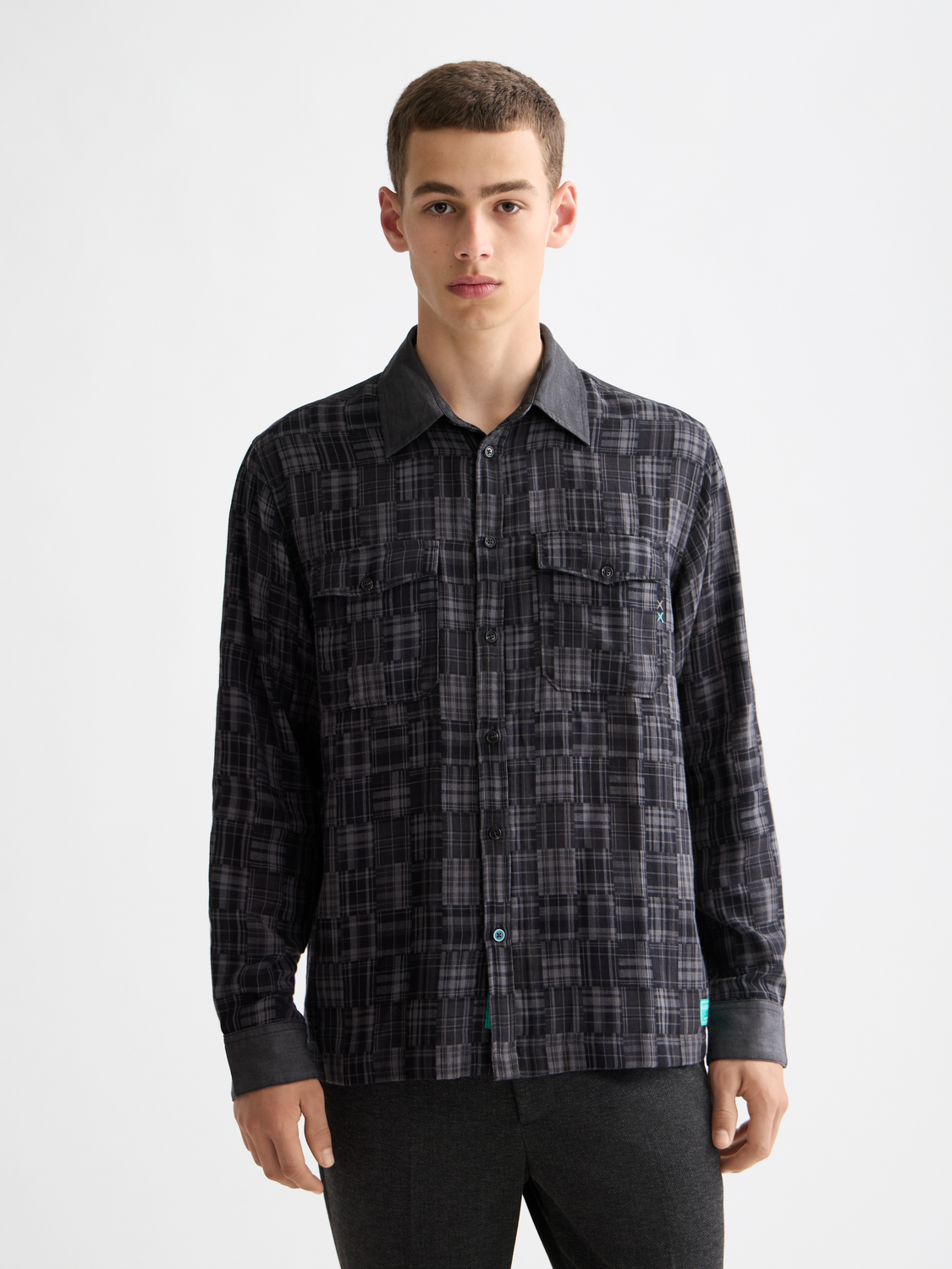 Patchwork flannel shirt - Scotch & Soda NZ