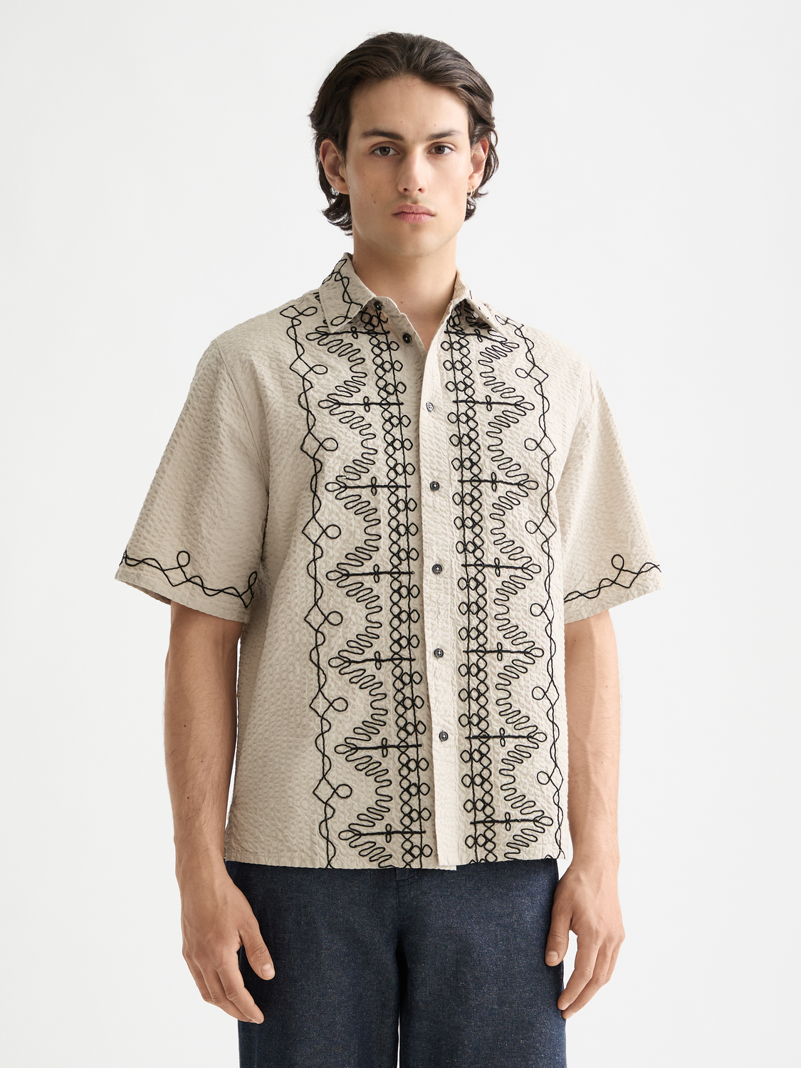 Embroidered short sleeved shirt - Scotch & Soda NZ