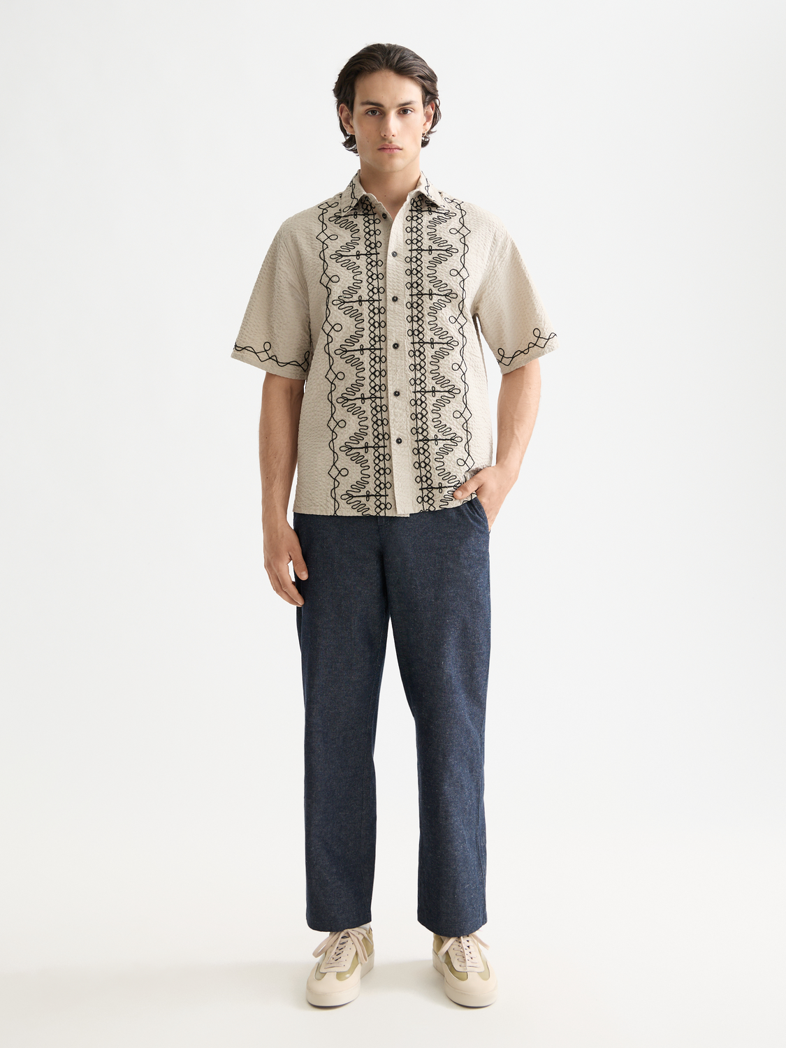 Embroidered short sleeved shirt - Scotch & Soda NZ