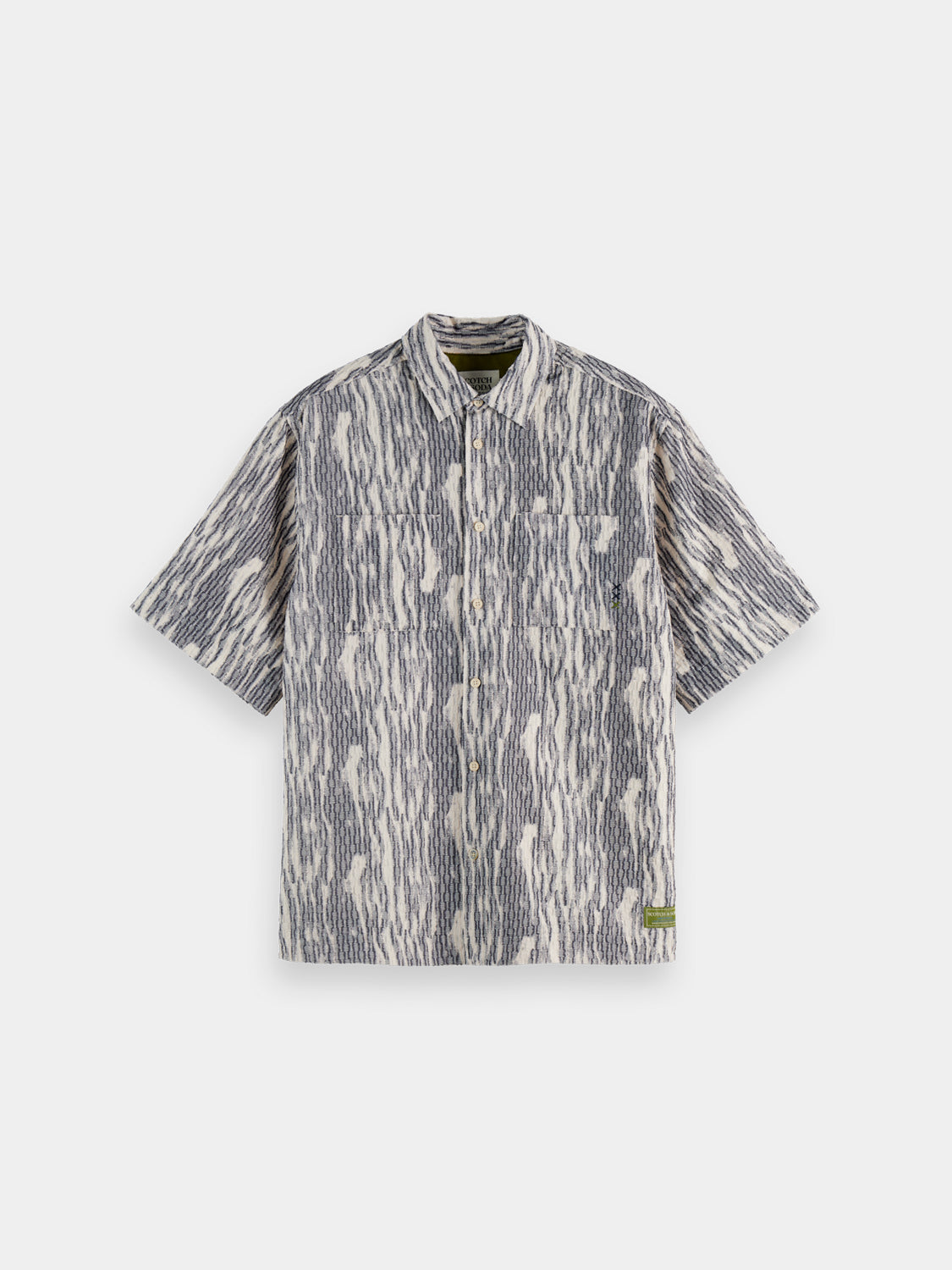 Jacquard short sleeved shirt - Scotch & Soda NZ