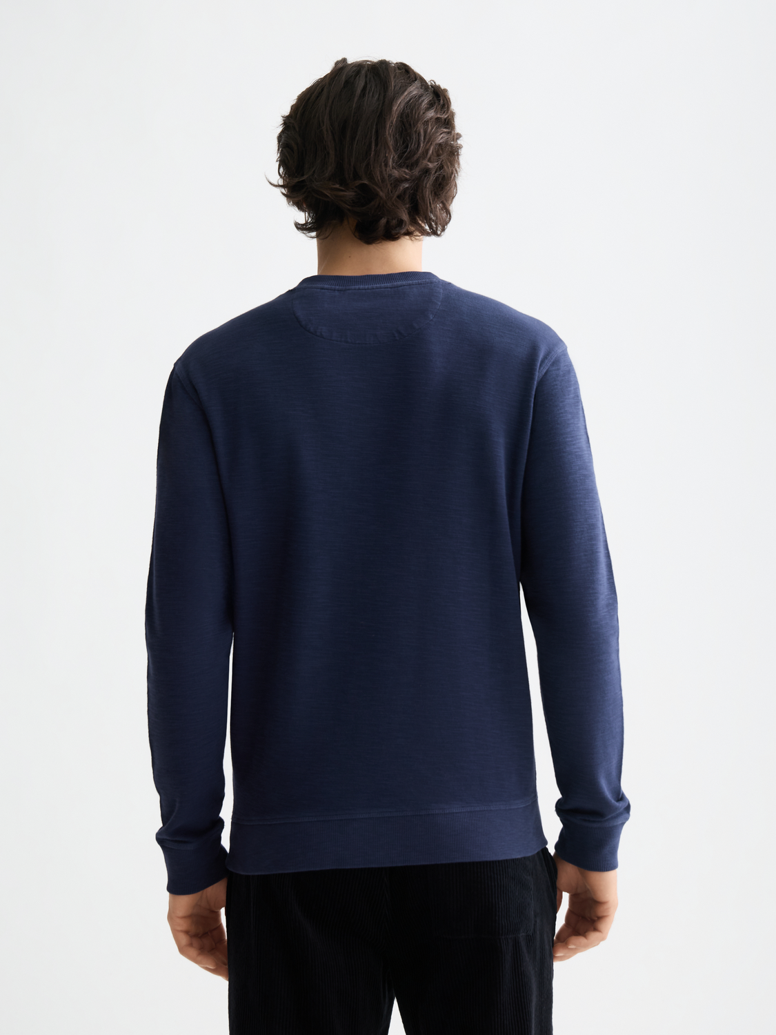 Scotch & Soda garment-dyed sweatshirt in soft fabric with back design, casual style, and relaxed fit.