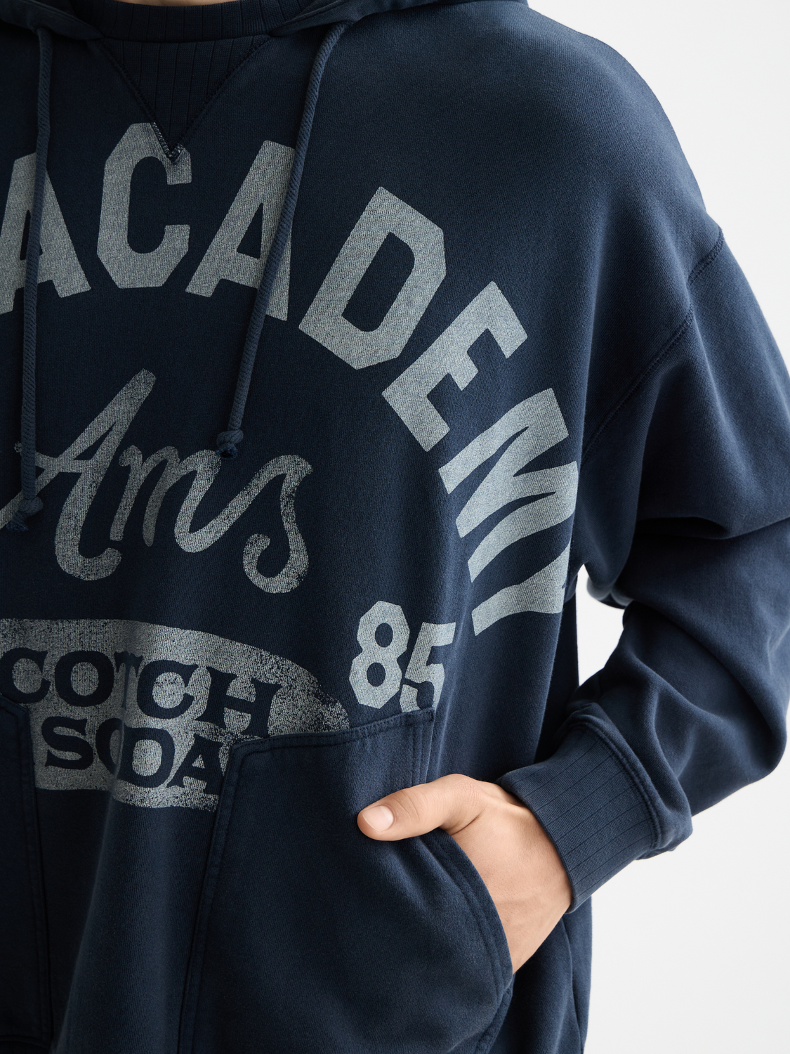 Scotch & Soda artwork hoodie, stylish sweatshirt with graphic design, comfortable fit, casual streetwear style.