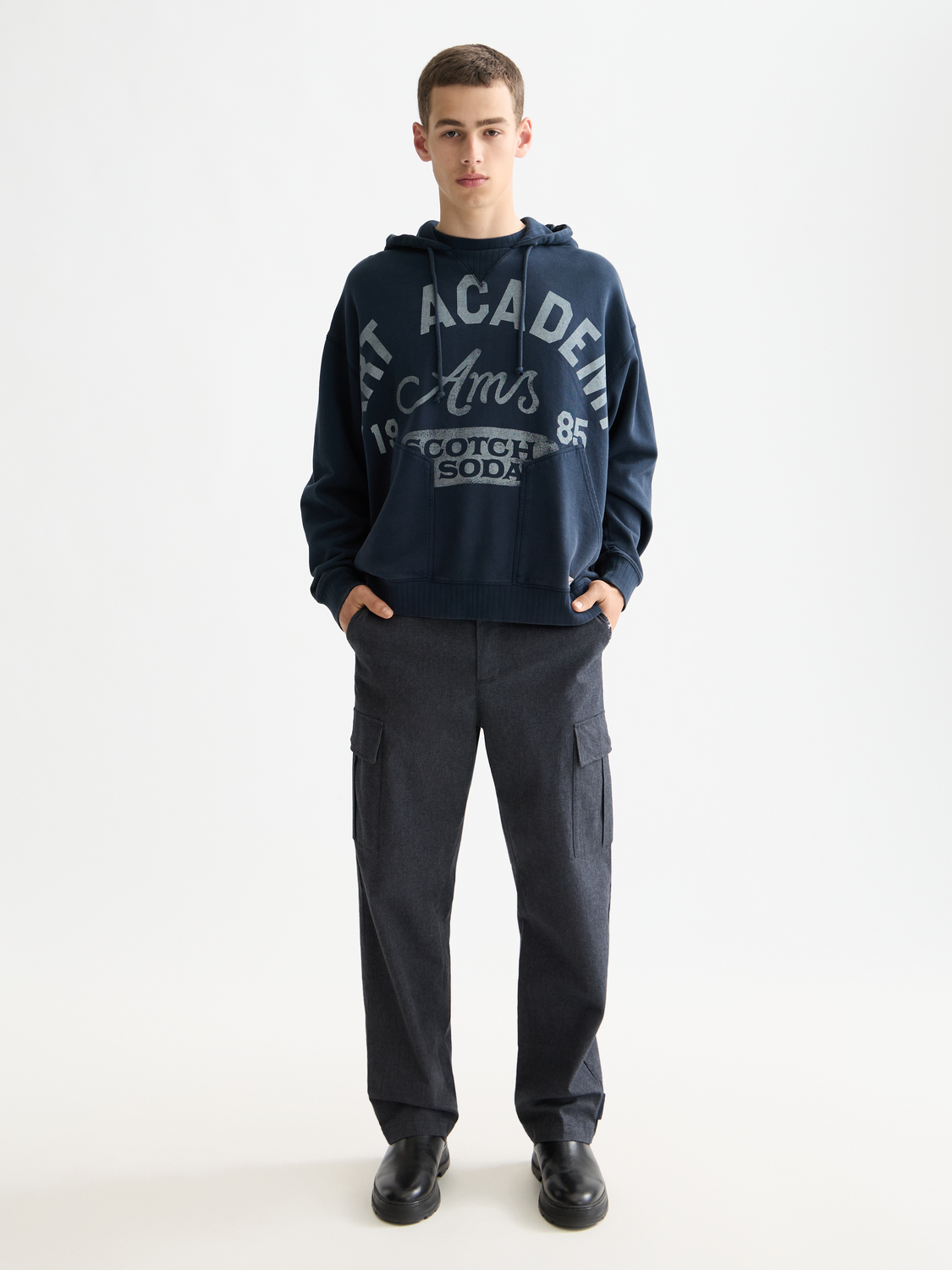 SCOTCH & SODA artwork hoodie, stylish sweatshirts with colorful graphic design, casual streetwear for men and women.