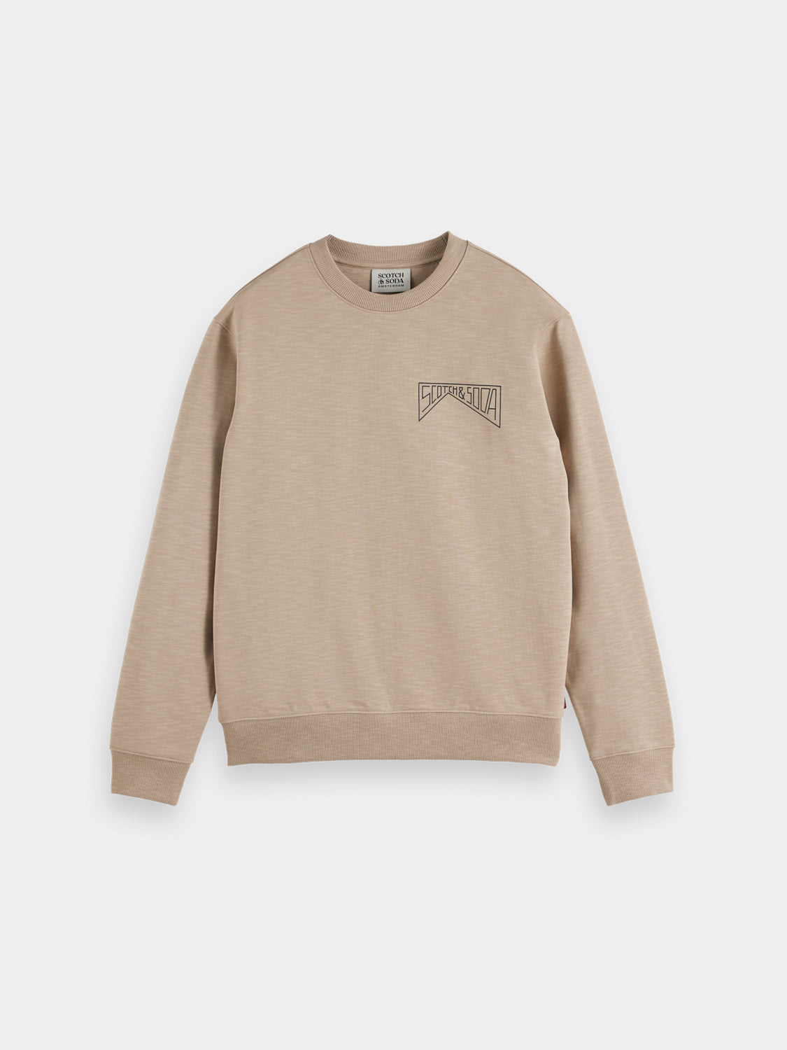 Scotch & Soda chest logo sweatshirt in soft fabric with front logo design, casual fit, and long sleeves.