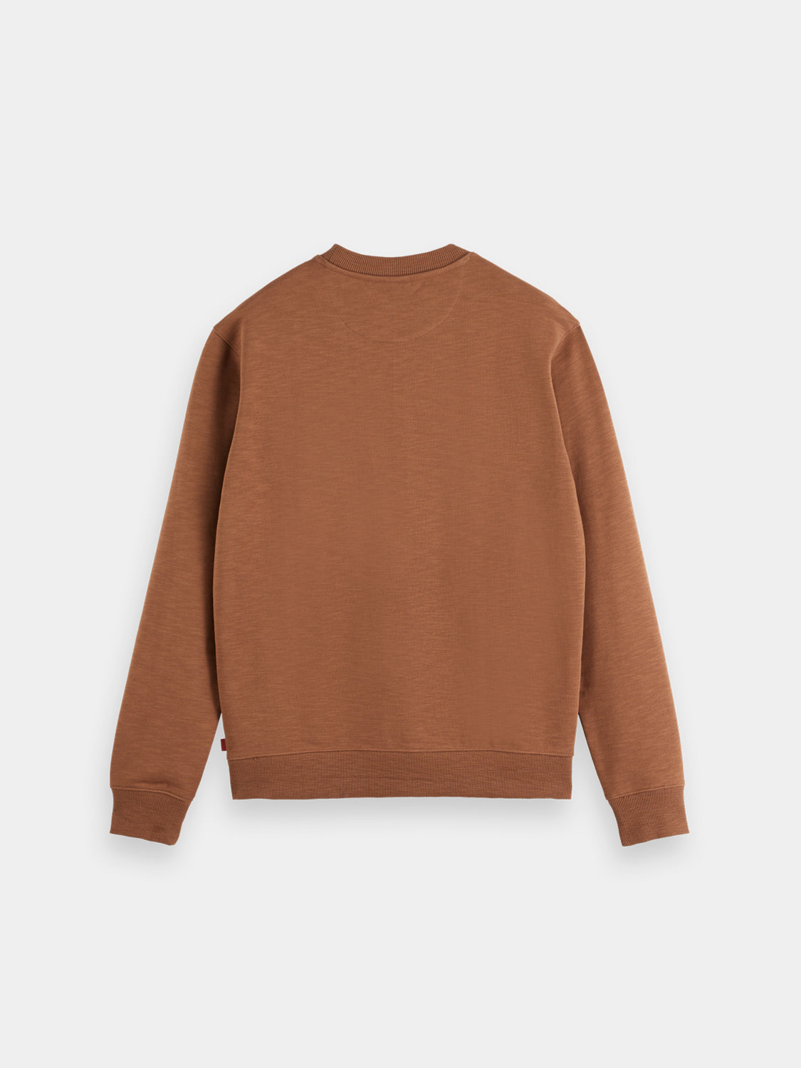 Black Scotch & Soda chest logo sweatshirt with front graphic, casual style, and comfortable fit.