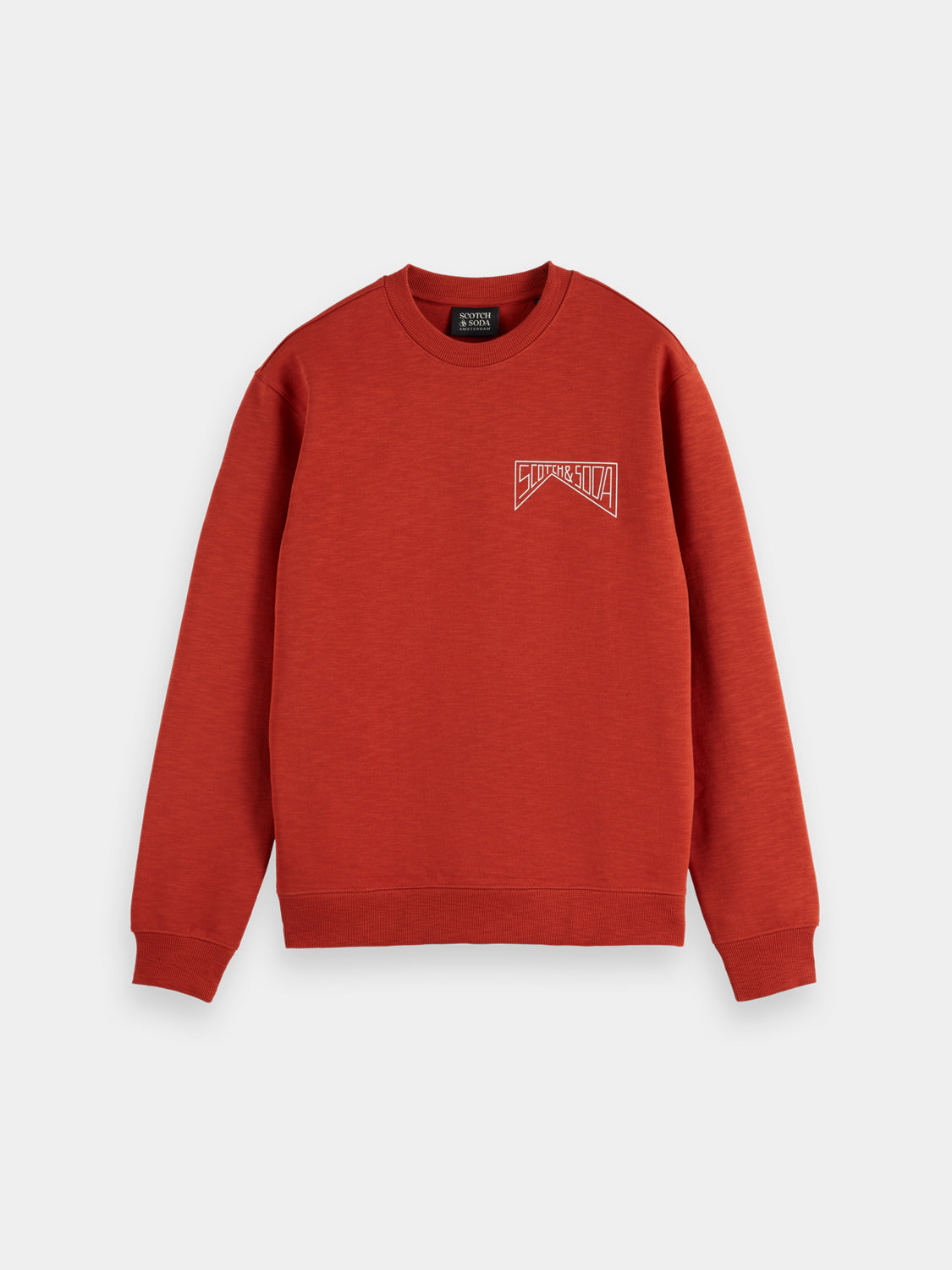 Scotch & Soda chest logo sweatshirt, casual sweatshirts with front logo design, soft fabric, and comfortable fit.