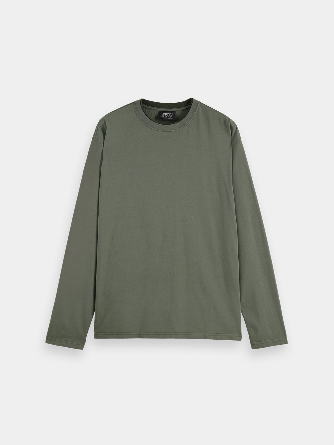 Long-sleeved SCOTCH & SODA T-shirt featuring a casual design and comfortable fit, shown in a natural pose.