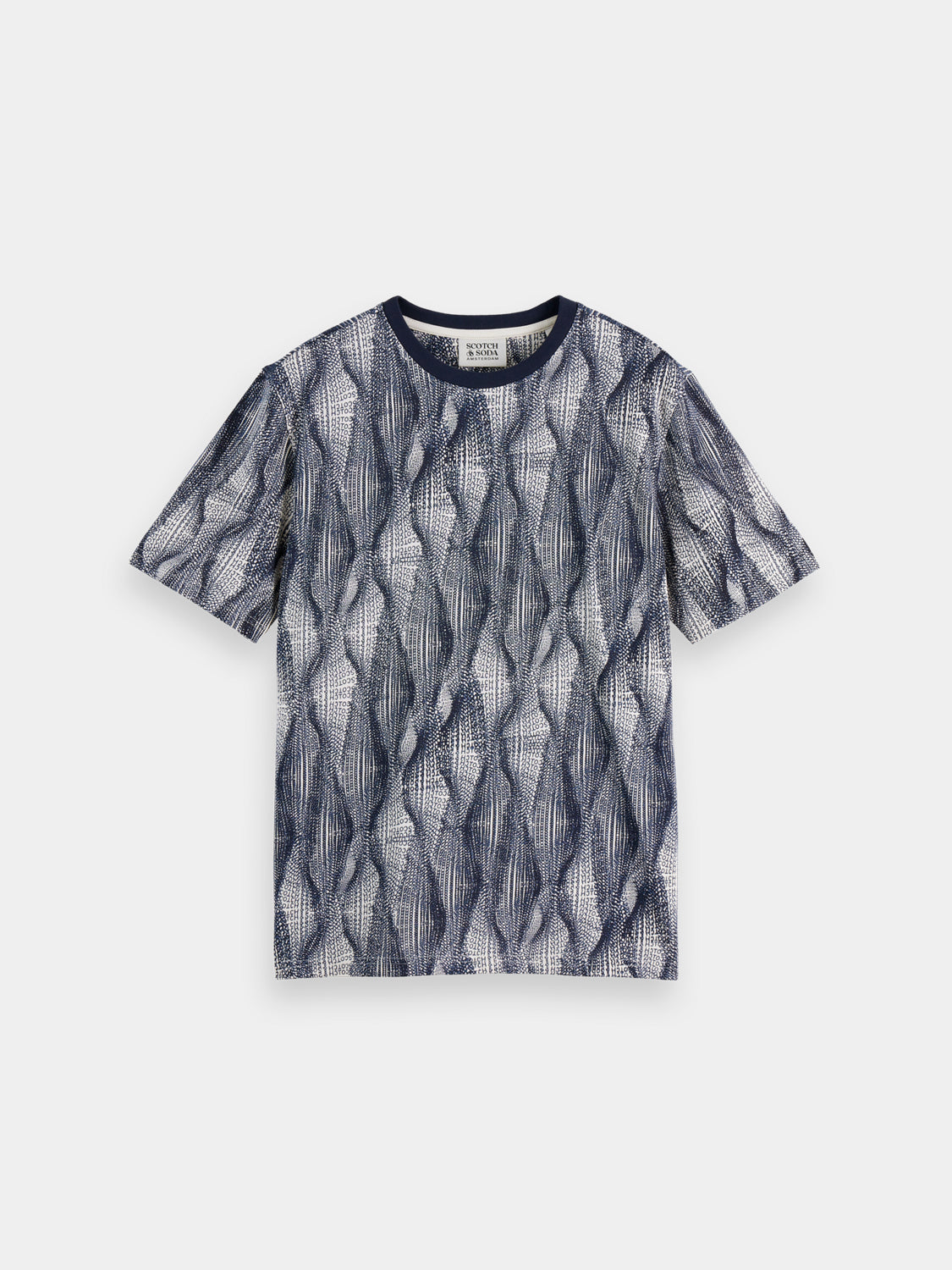 Printed SCOTCH & SODA short-sleeve T-shirt with colorful graphic design on front, casual fit, and soft fabric.