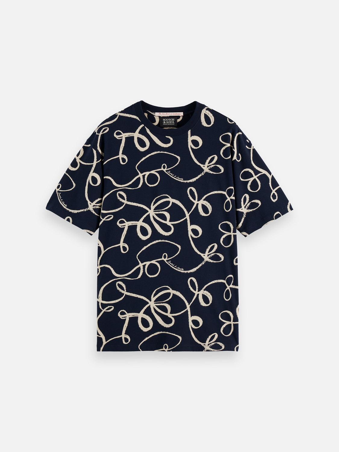 Printed S/S T-shirt by Scotch & Soda featuring vibrant graphic design on soft cotton fabric.