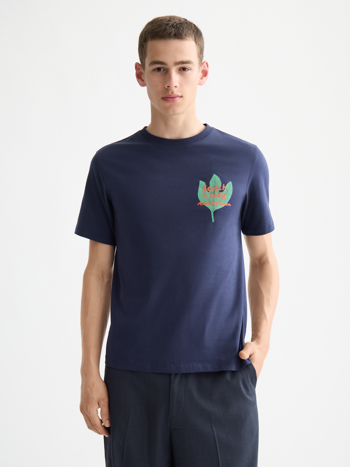 Scotch & Soda artwork short-sleeve t-shirt with graphic print, casual fit, and crew neck design.
