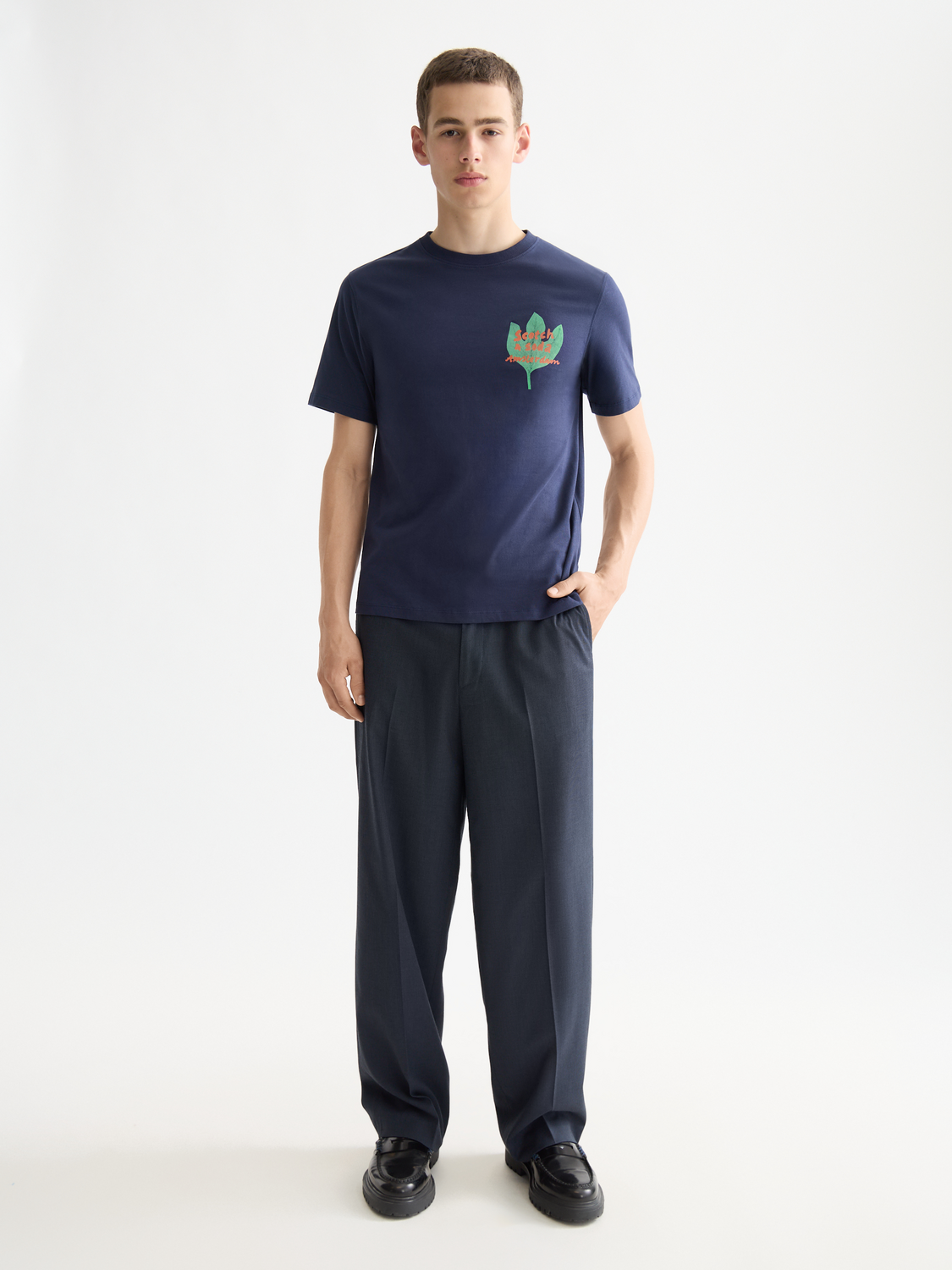 SCOTCH & SODA short sleeve artwork t-shirt with colorful graphic design on front, casual men’s fashion tee.