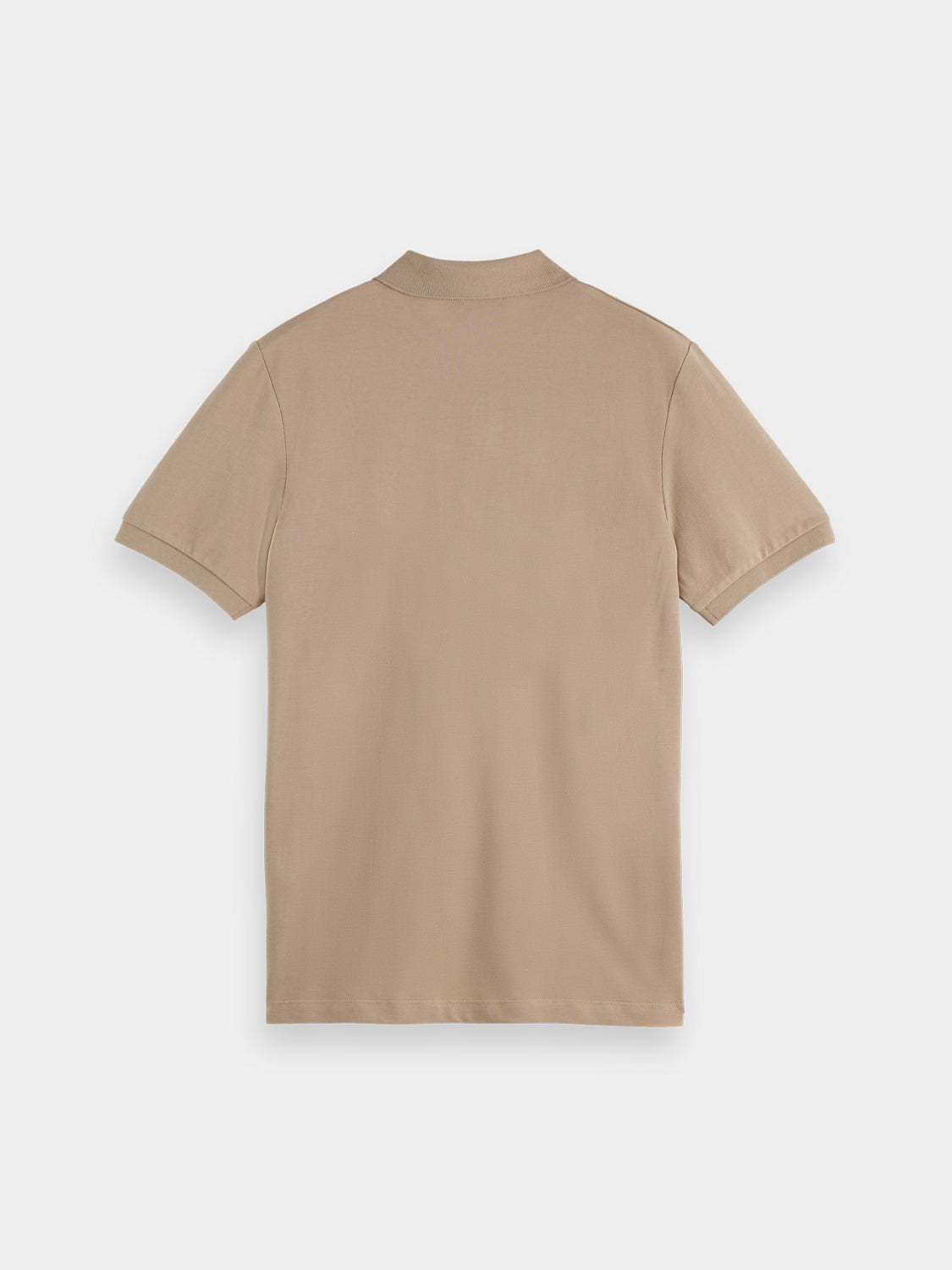 Black regular-fit polo shirt by Scotch & Soda, displayed flat with collar and short sleeves.