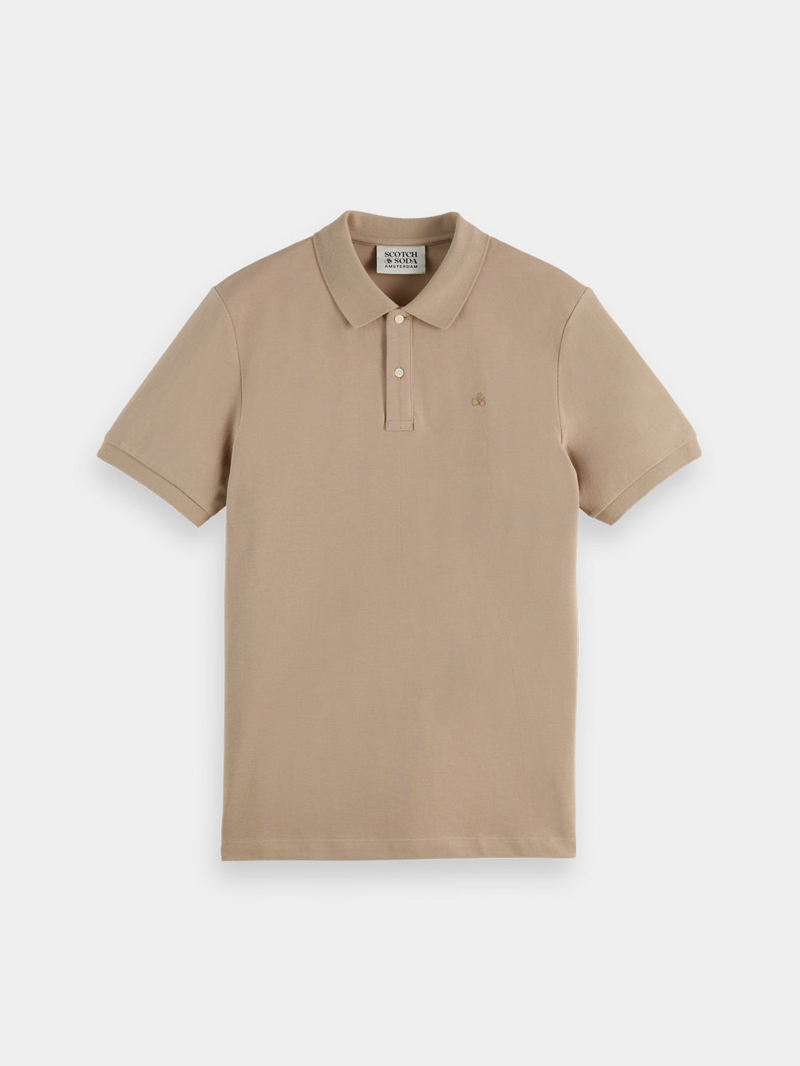 Regular-fit Scotch & Soda polo shirt with a classic collar and short sleeves, displayed on a neutral background.