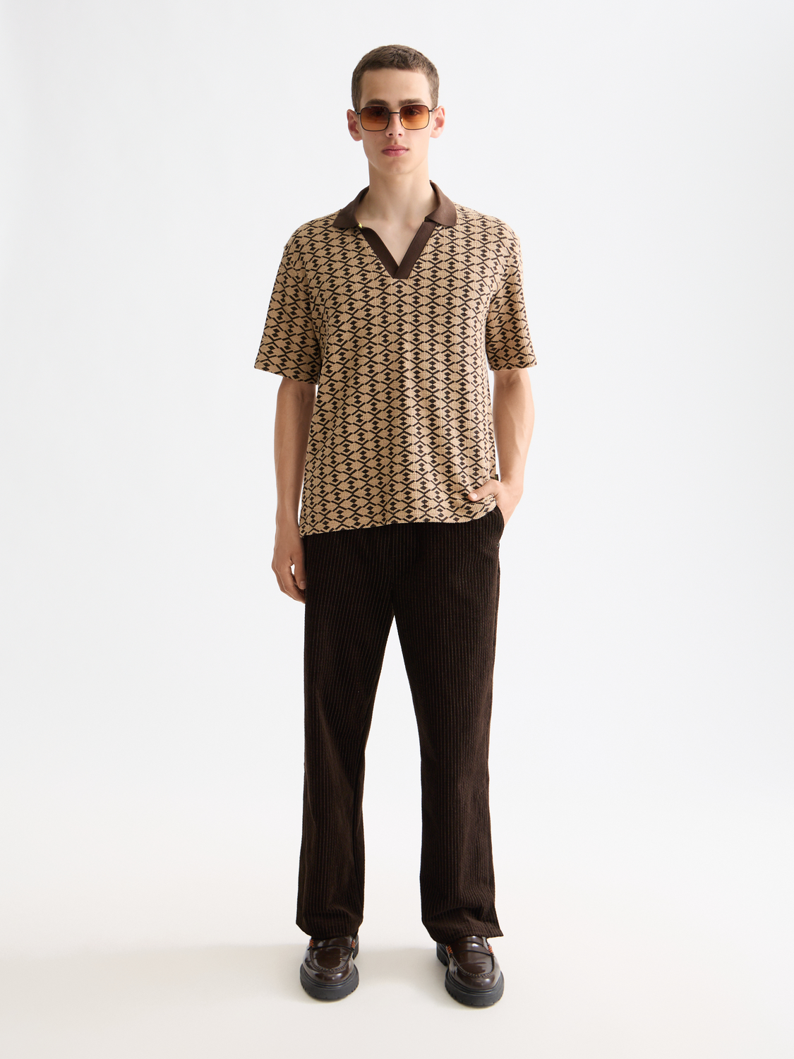 Scotch & Soda towelling polo shirt in light blue with a classic collar and short sleeves, casual men's polo top.