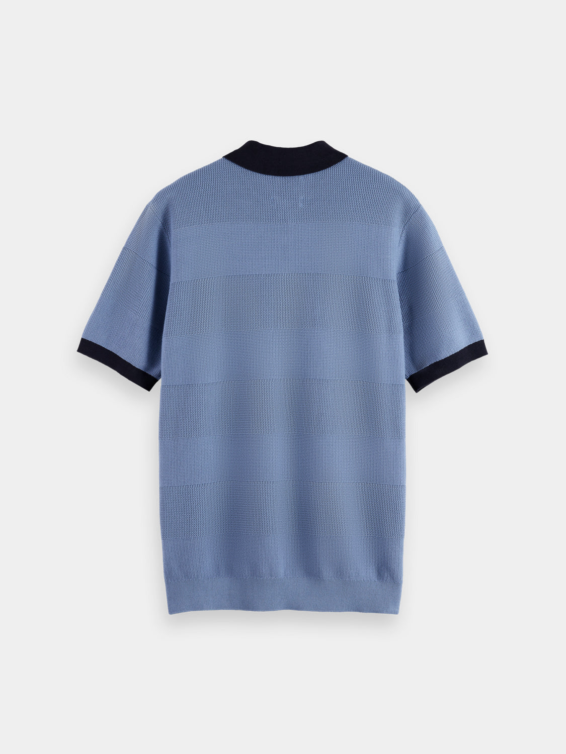 Knitted tonal striped polo - Scotch & Soda NZ
