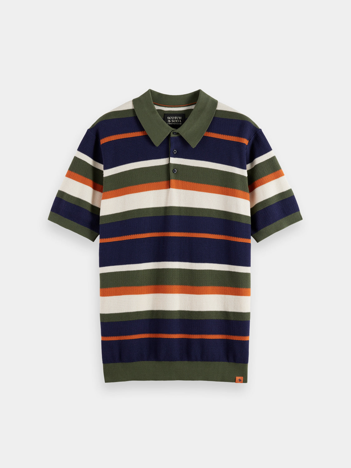 Knitted striped polo - Scotch & Soda NZ