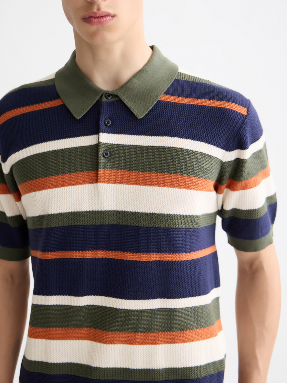 Knitted striped polo - Scotch & Soda NZ
