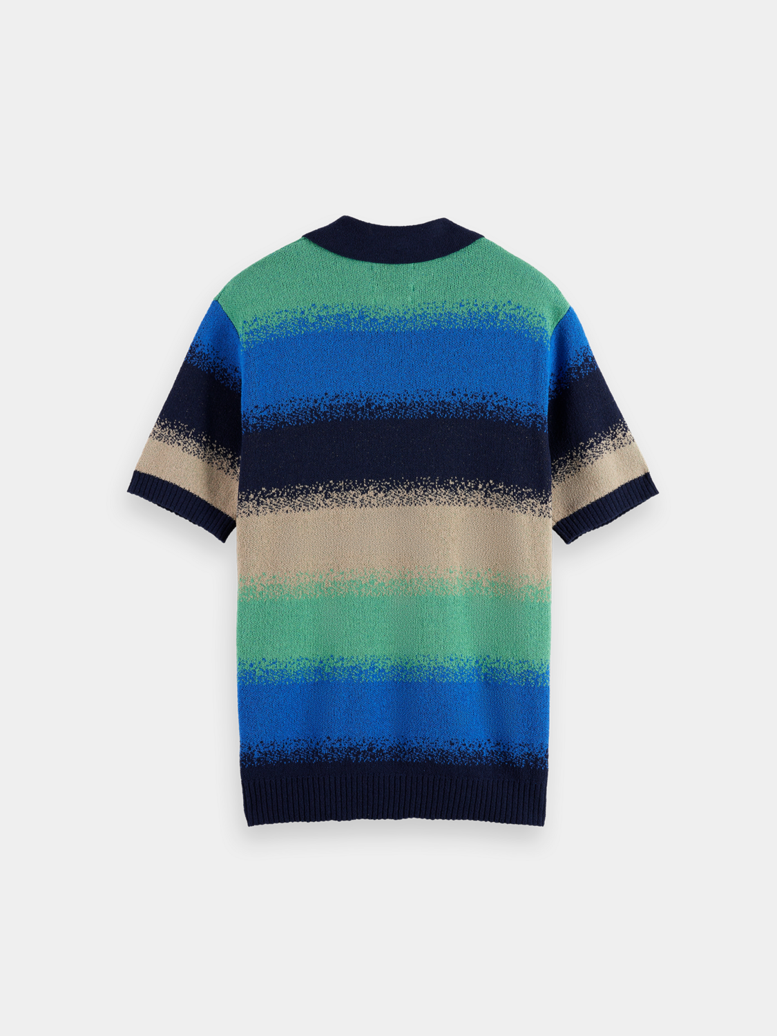 Knitted gradient polo shirt from Scotch & Soda, featuring a stylish color fade and classic polo collar.