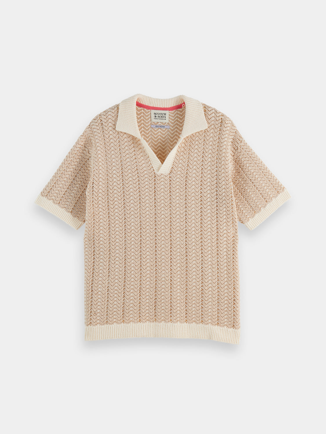 Knitted v-neck polo - Scotch & Soda NZ