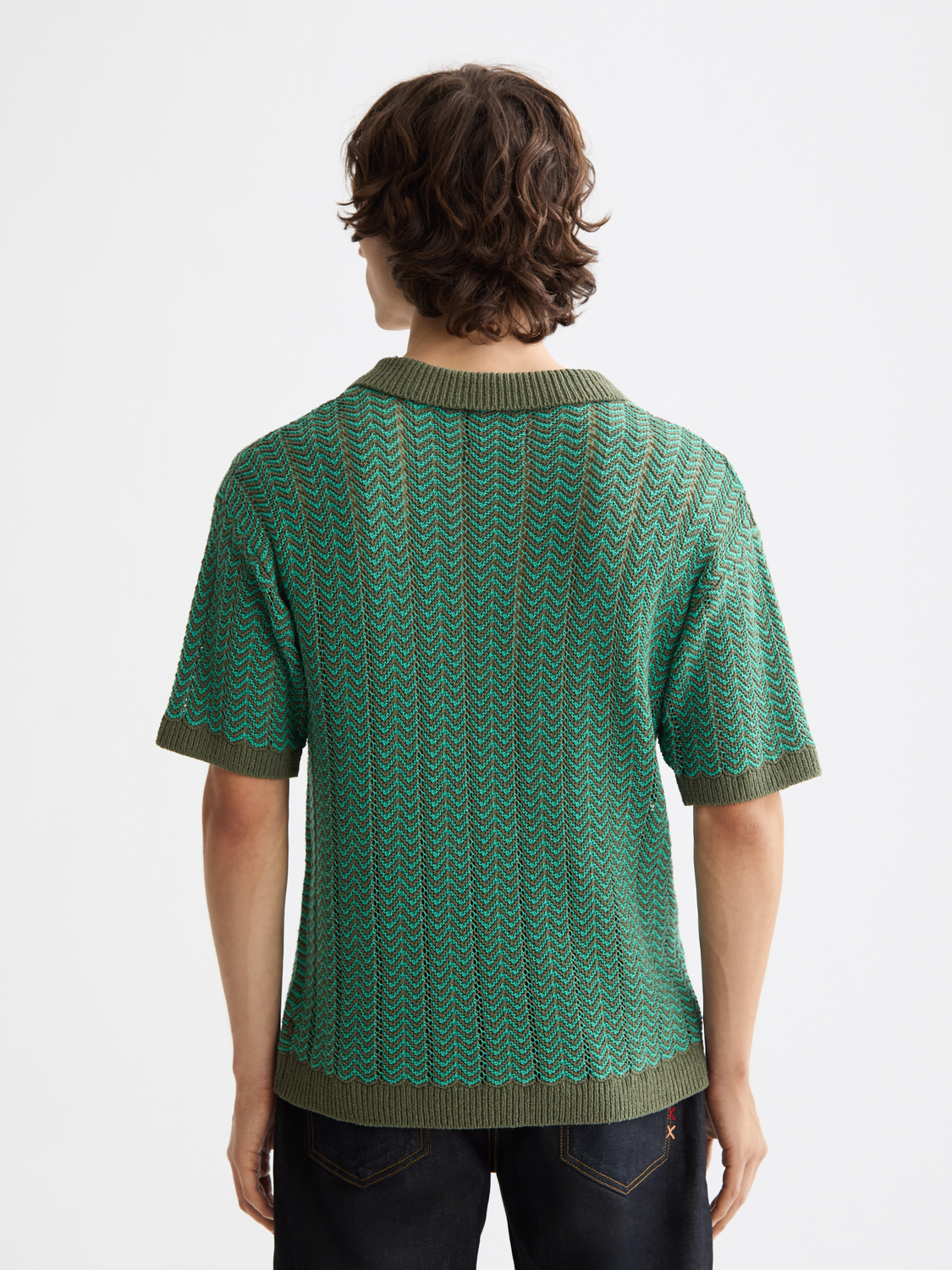 Knitted v-neck polo - Scotch & Soda NZ