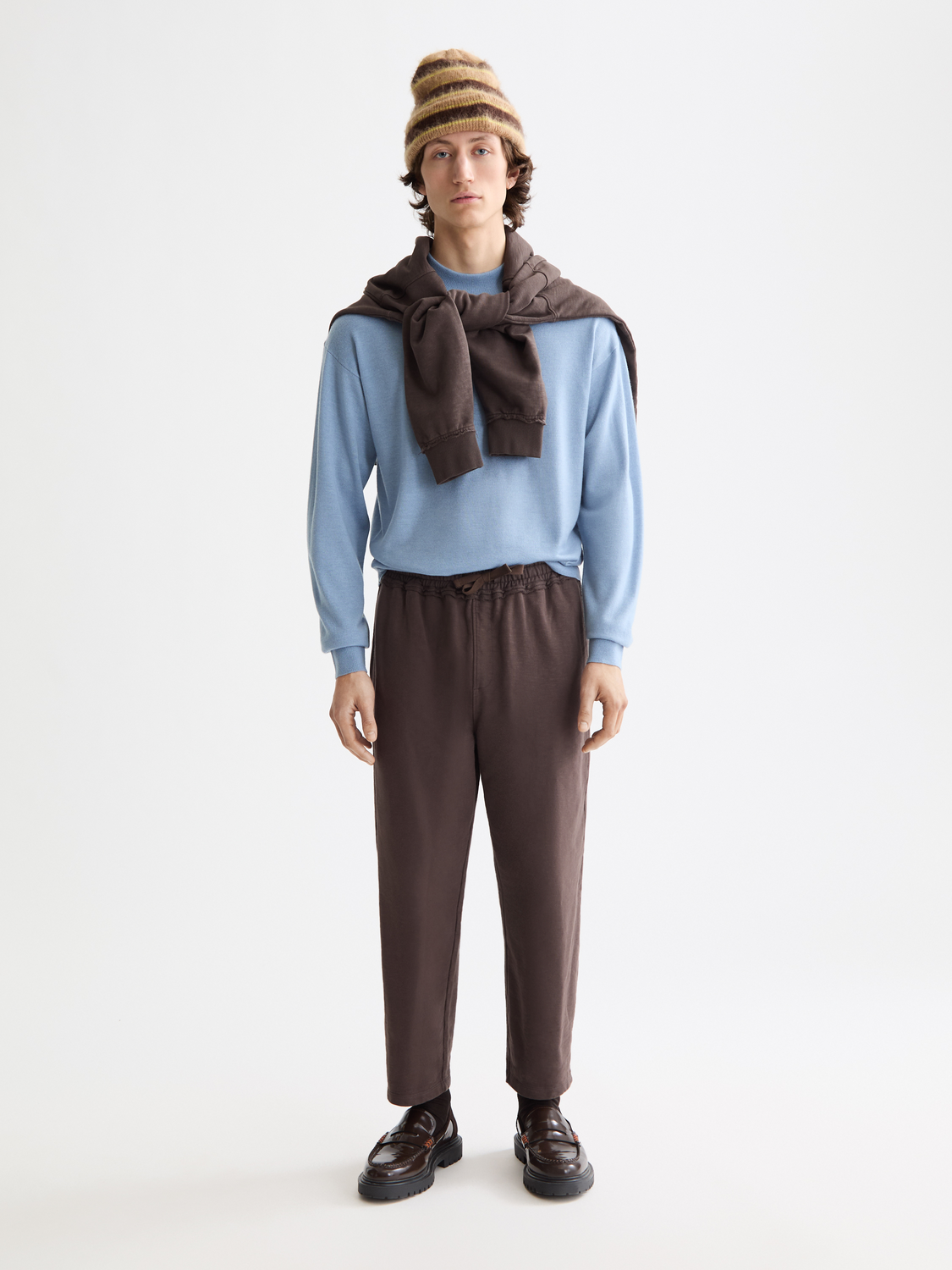 Scotch & Soda knitwear mock neck pullover in a cozy, textured design, front view showing the classic neckline and knit pattern.
