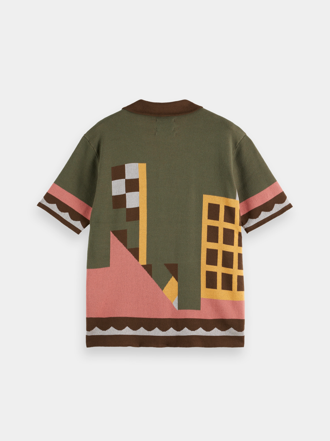 Black knitted short-sleeved shirt from Scotch & Soda, made of soft knitwear fabric, featuring a classic crew neckline.