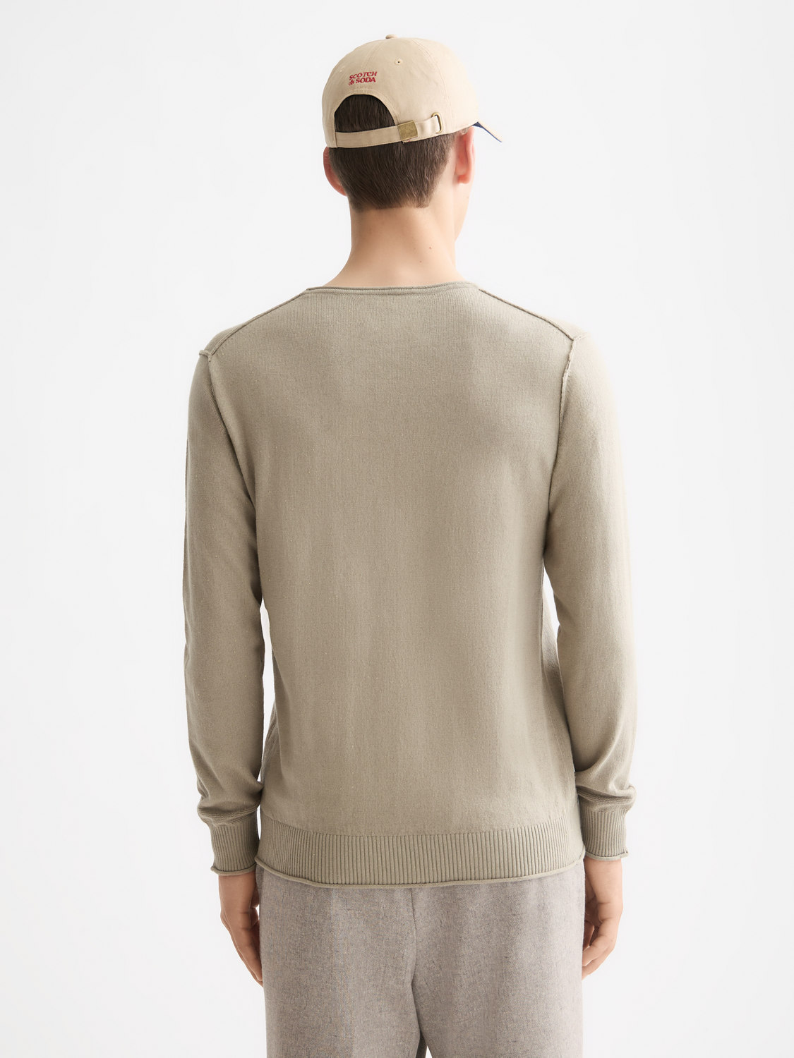 Scotch & Soda wool-blend knitwear pullover in a cozy, textured design, shown from the back with a ribbed hem and classic fit.