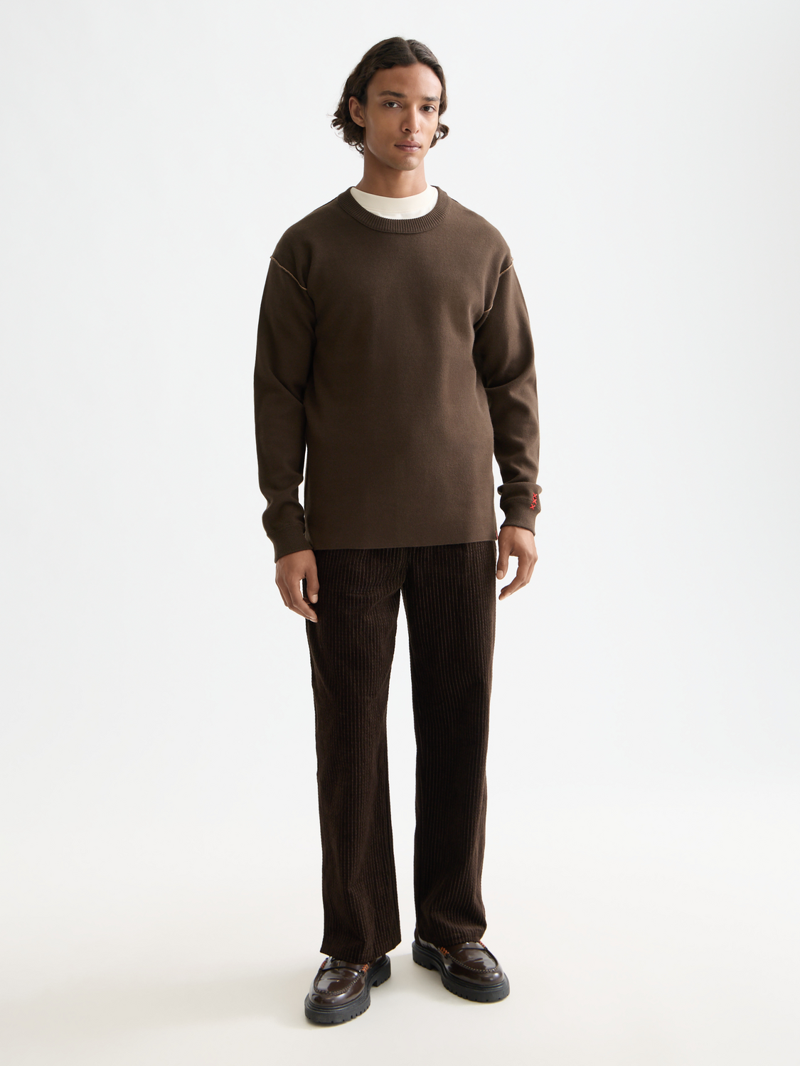 Scotch & Soda crewneck knitwear pullover in a classic design, shown in a front view with a textured fabric appearance.